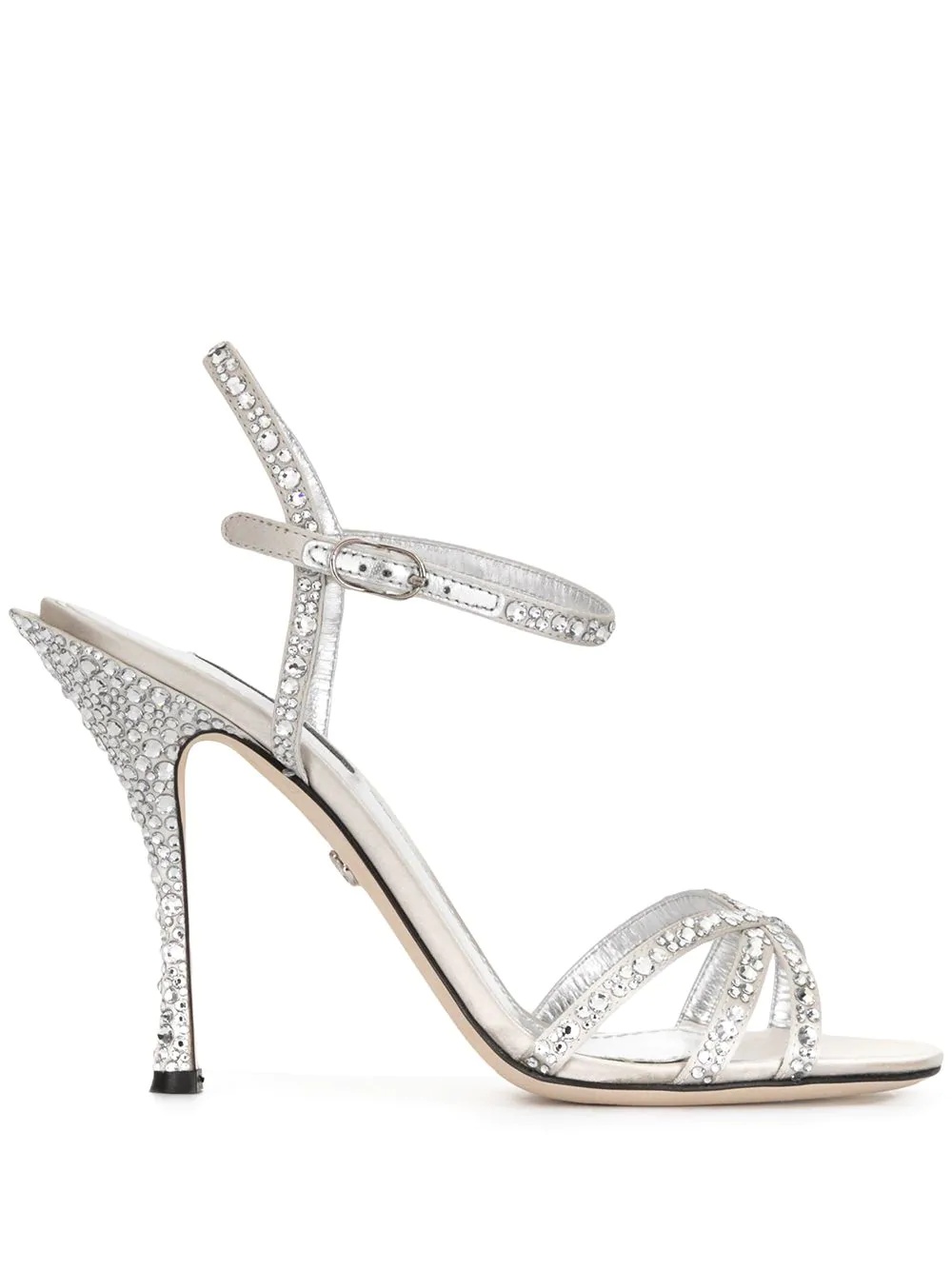 rhinestone-embellished multi-strap sandals - 1