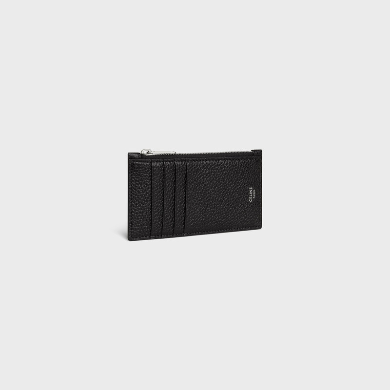 CELINE Zipped compact card holder IN GRAINED CALFSKIN outlook