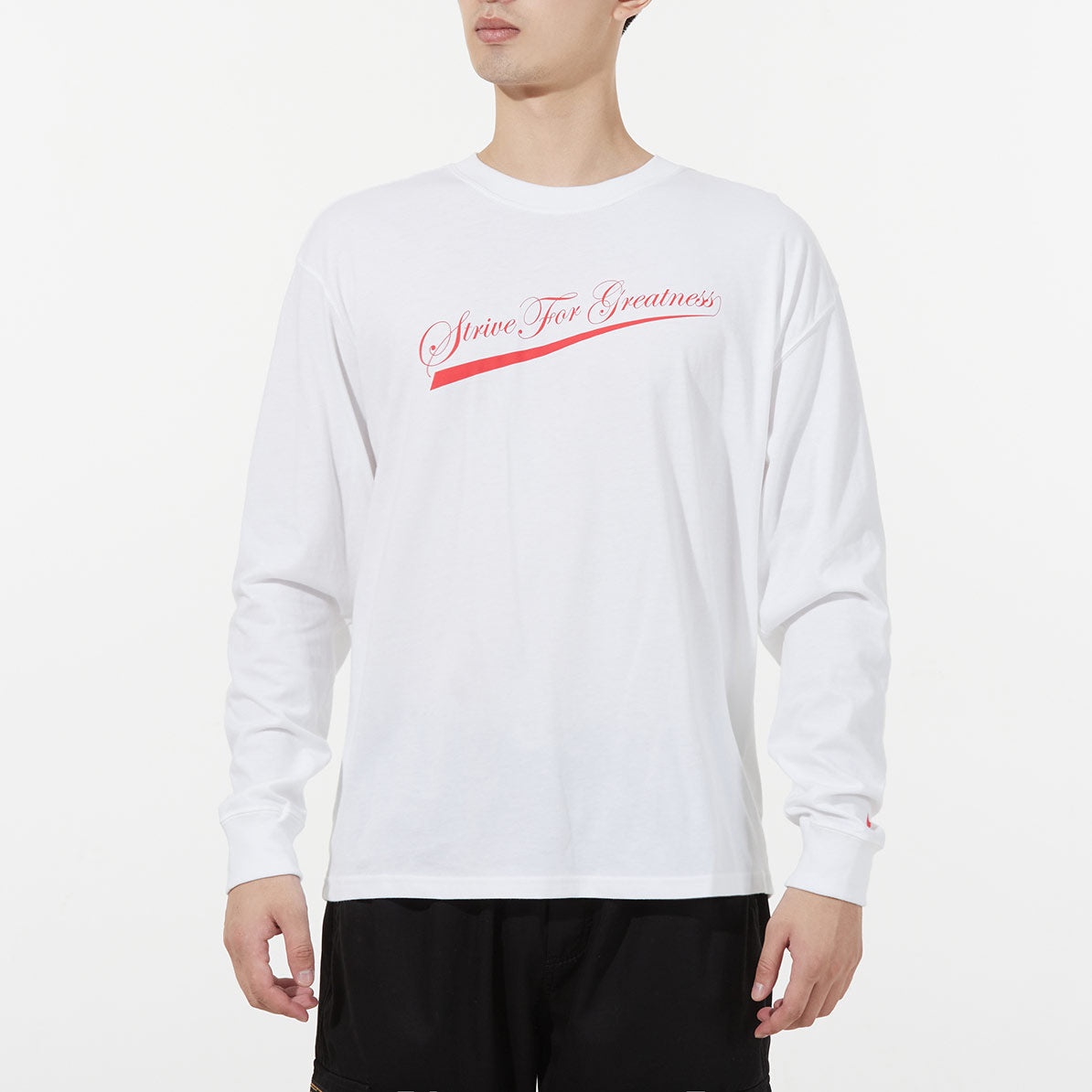 Men's Nike Lbj Nk Lion Ls Max90 Tee Alphabet Printing Sports Round Neck Long Sleeves White T-Shirt D - 3