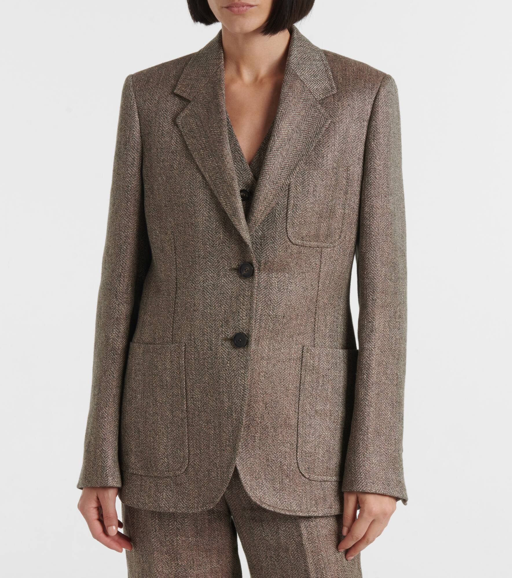 Eleanor chevron linen blazer - 6
