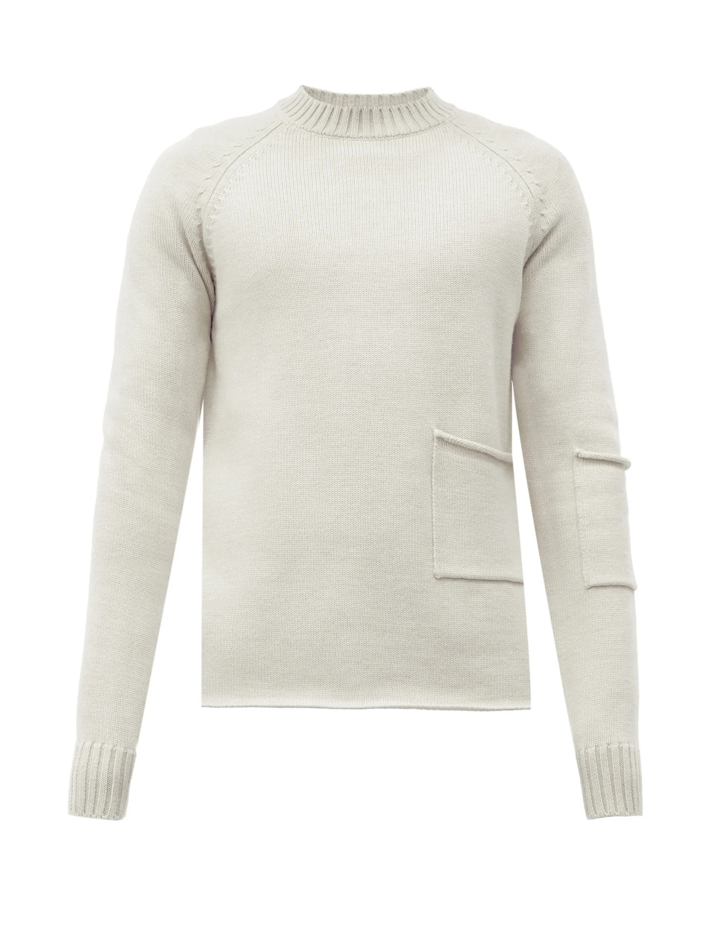 Patch-pocket merino-wool sweater - 1