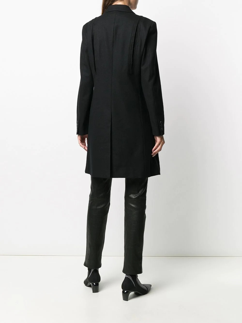 long-sleeved deconstructed coat - 4