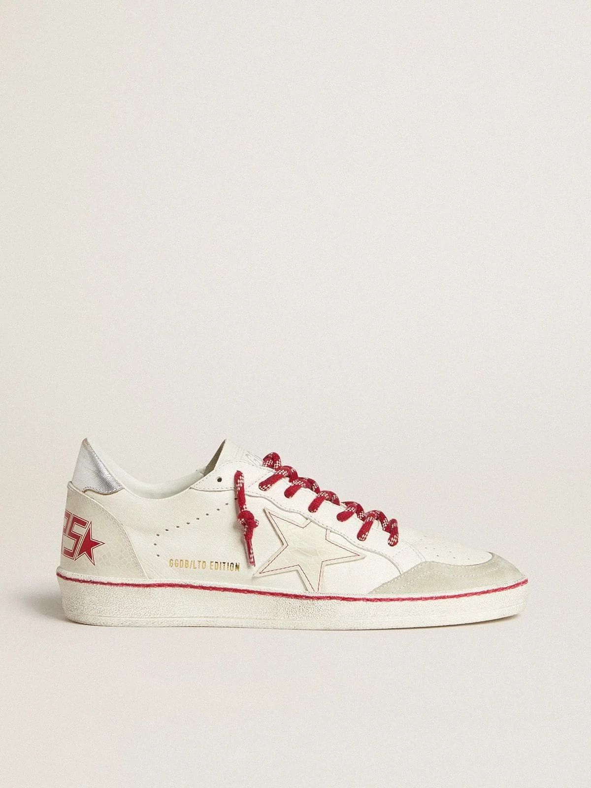 Women’s Ball Star LTD CNY in white leather with a lived-in effect - 1