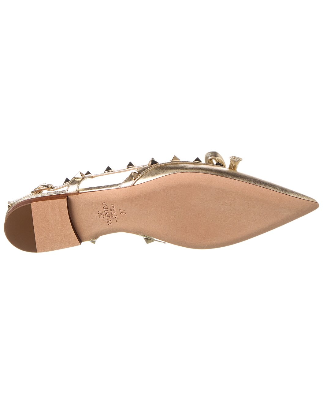 Valentino Rockstud Bow Leather Slingback Ballerina Flat - 4