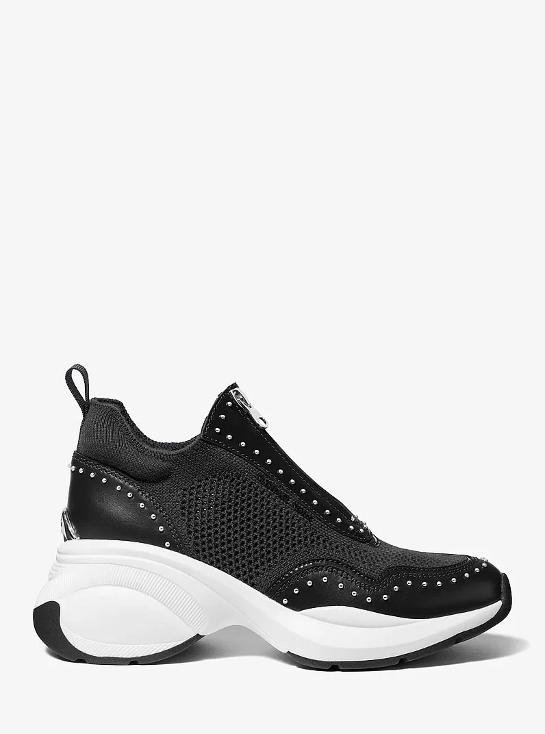 Zuma Studded Mixed-Media Trainer - 1