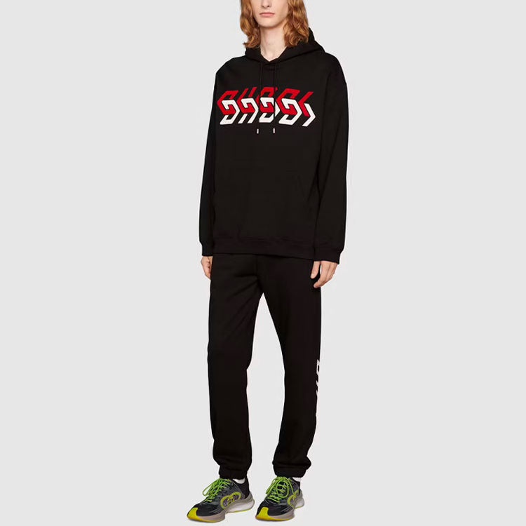GUCCI Jersey Hoodie with Gucci Mirror Print 'Black' 681210-XJDV3-1152 - 2