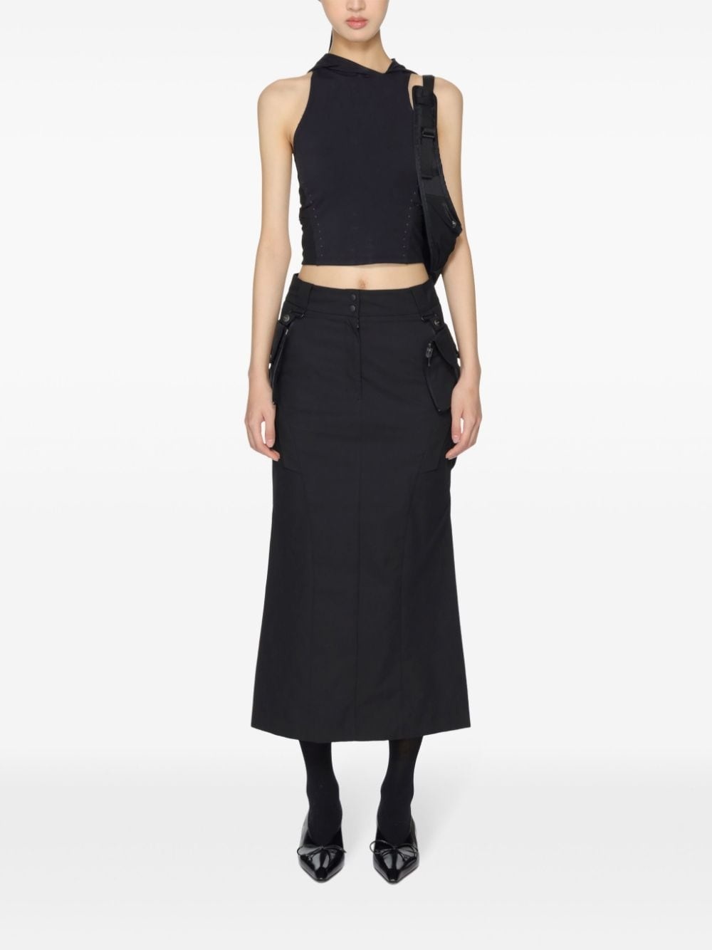 cut-out hooded tank top - 2