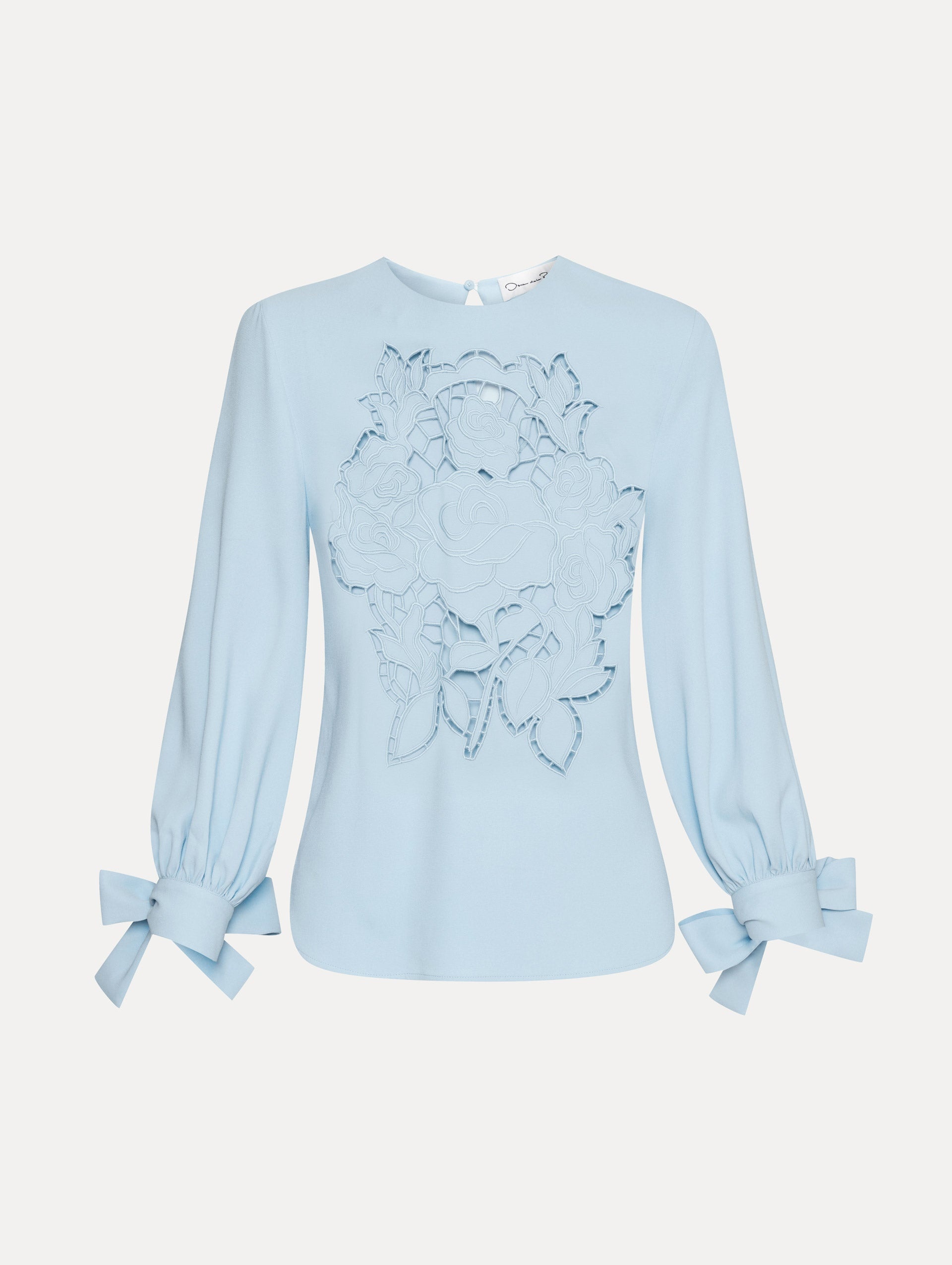 ENGLISH ROSE CUTOUT GEORGETTE BLOUSE - 1