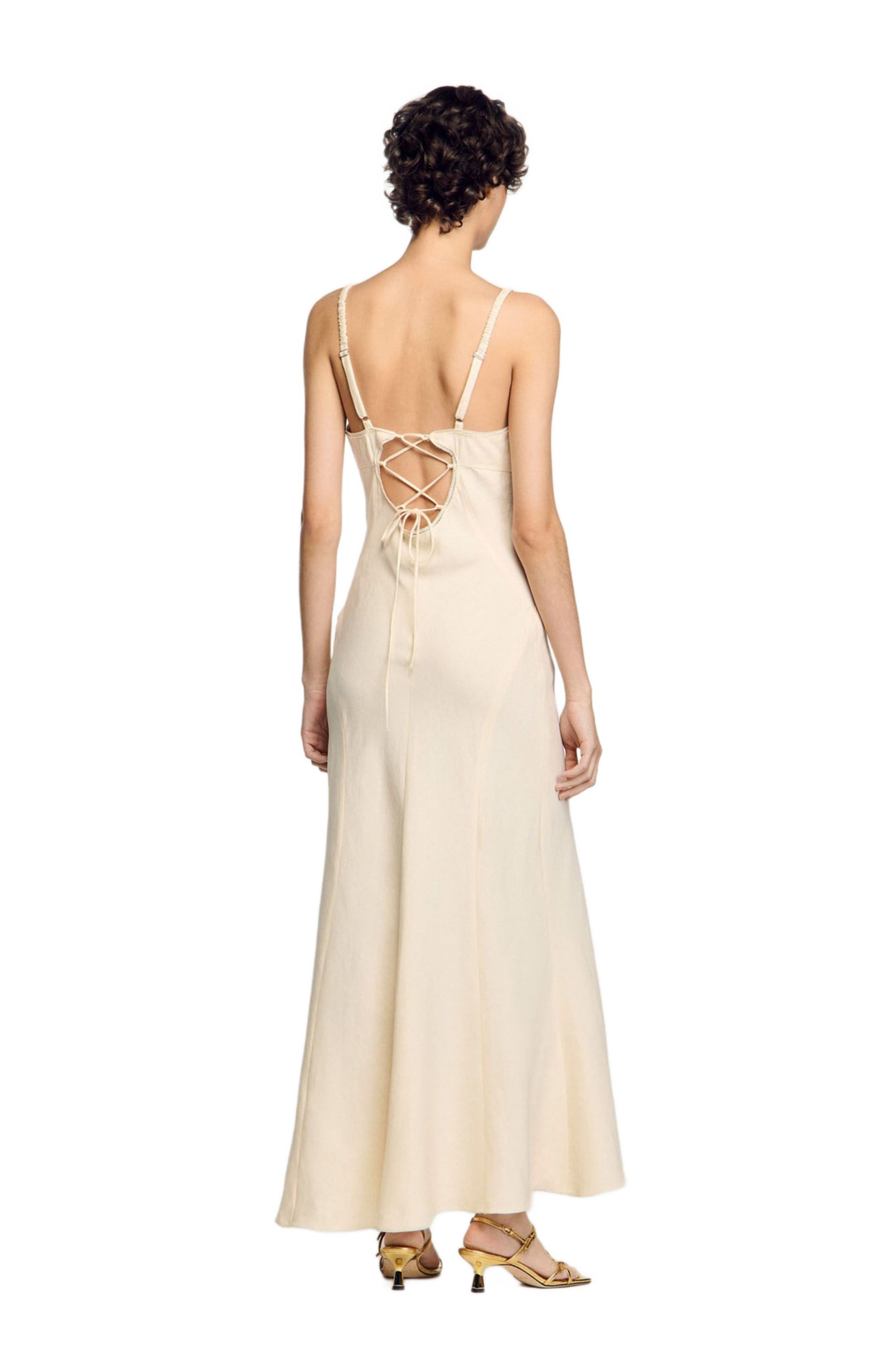 SANDRO Maxi dress with straps in Ecru at Nordstrom - 2