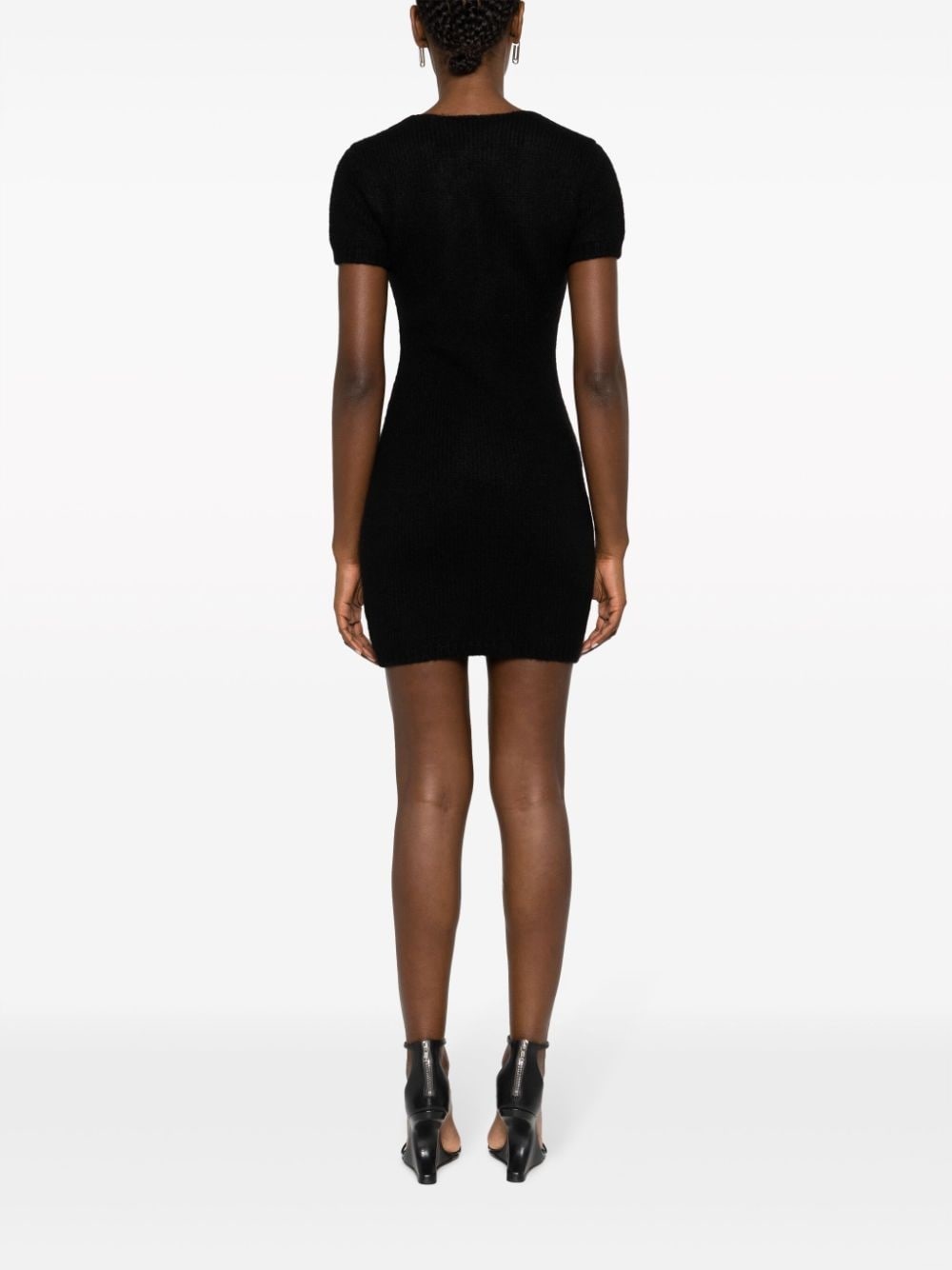 rope-detail knitted minidress - 4