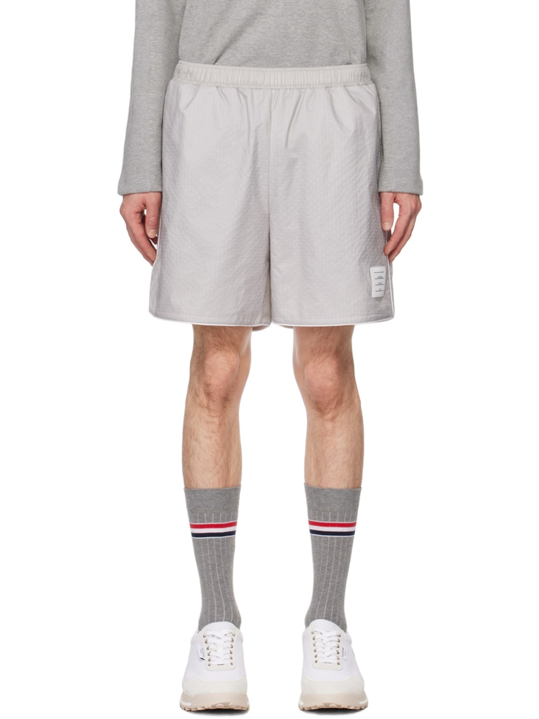 Gray Piping Shorts - 1