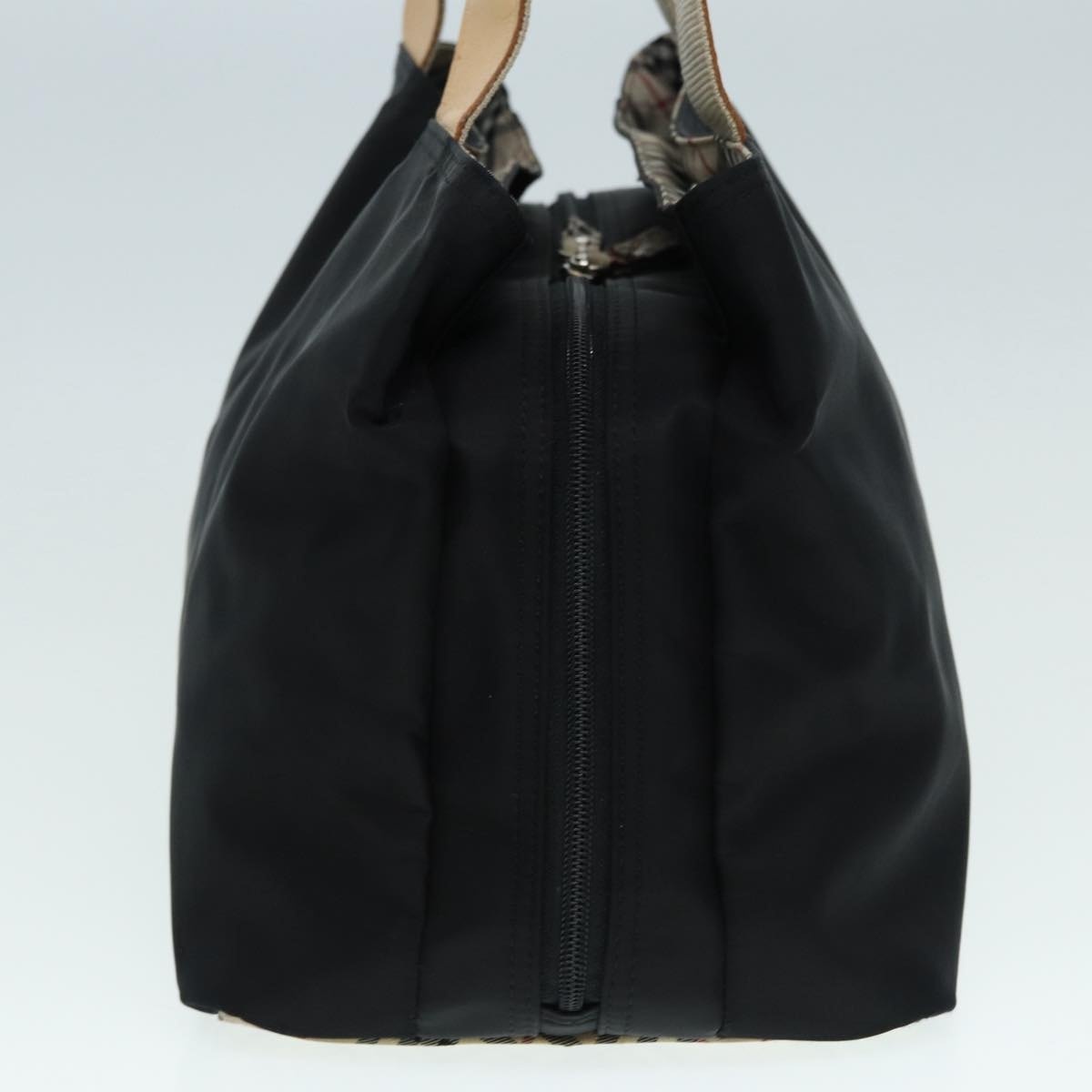 Burberry Tote Bag Nylon Silver Black - 4