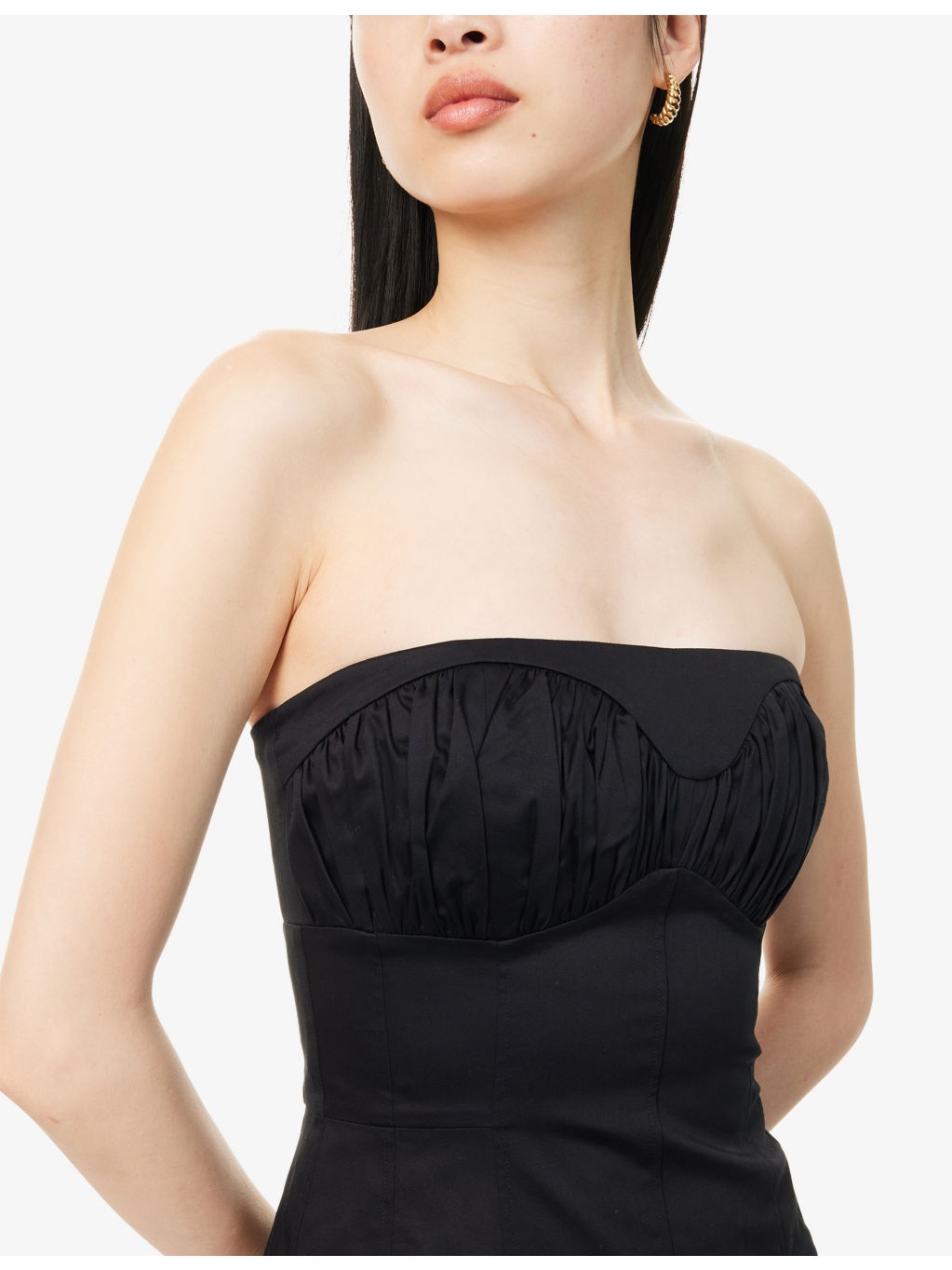 Lauryn Strapless Cotton-Poplin Midi Dress - 5