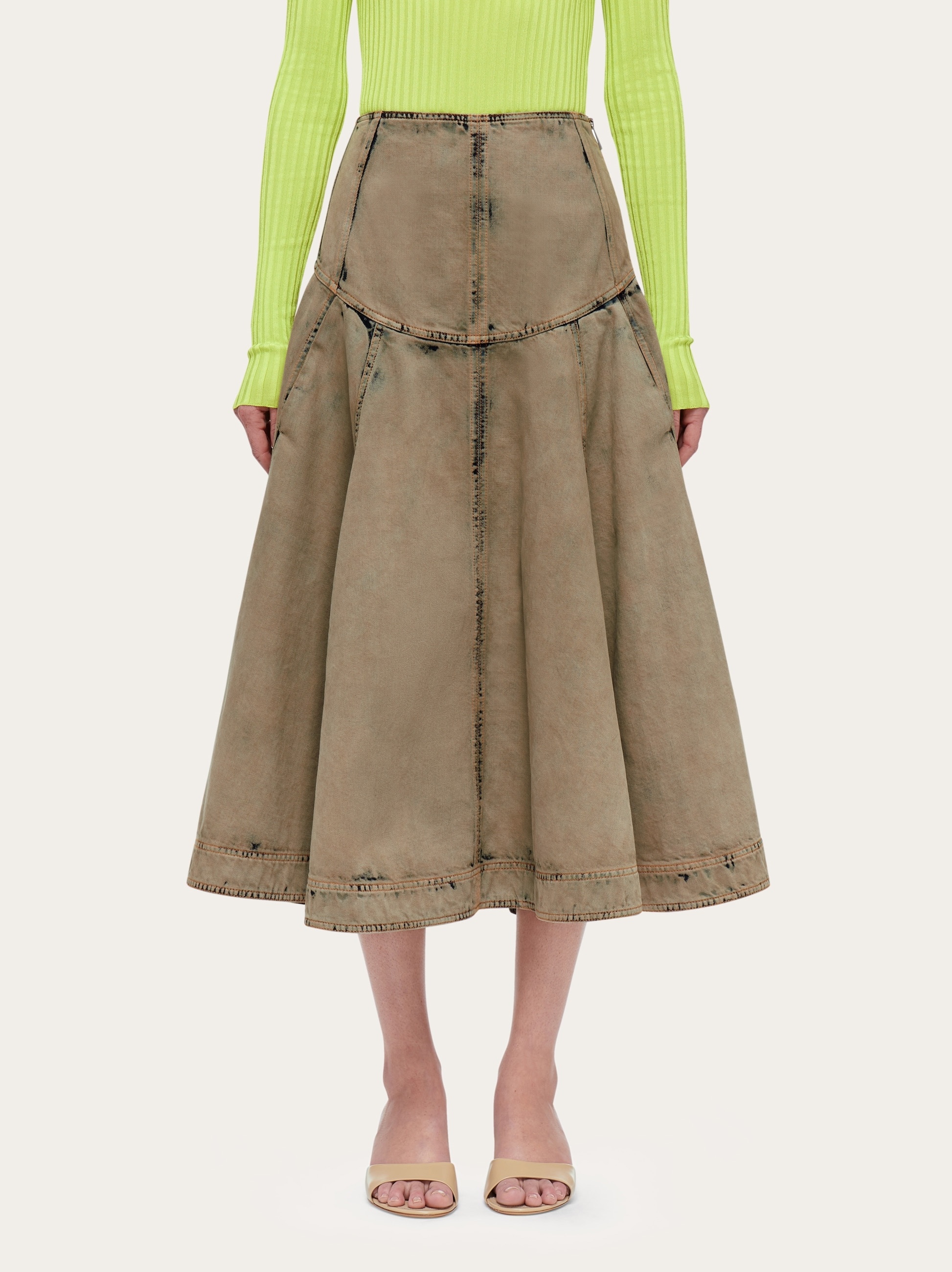 Flared denim skirt - 2