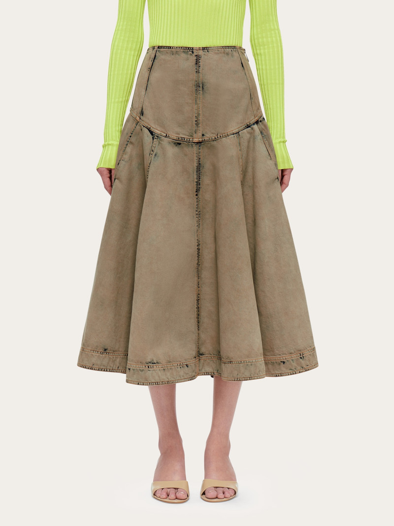 FERRAGAMO Flared denim skirt outlook