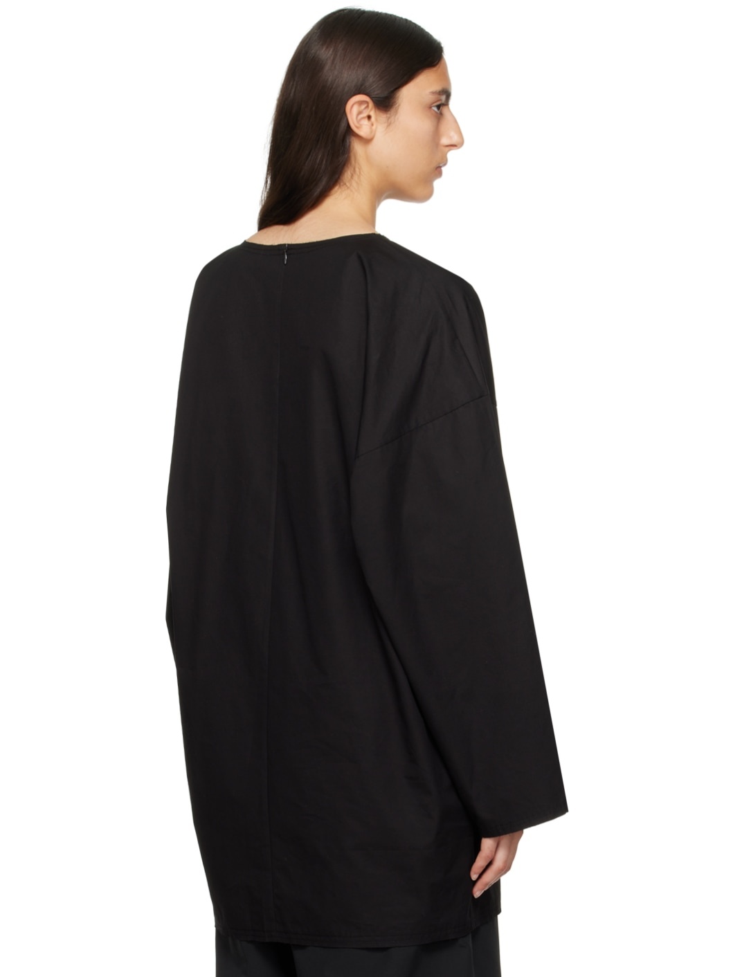 Black Raw Edge Long Sleeve T-Shirt - 3