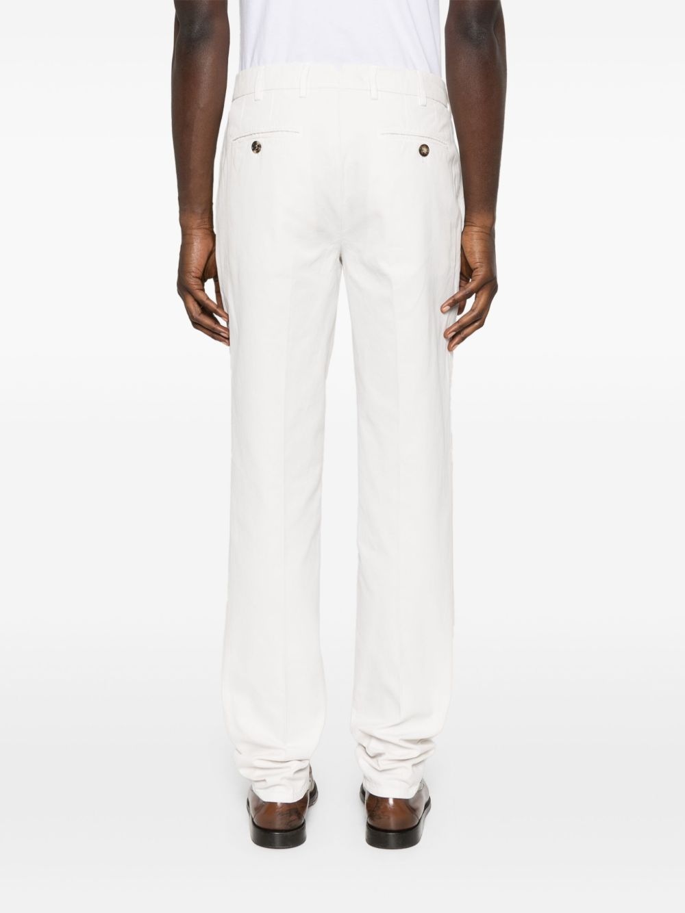 cotton straight-leg trousers - 4
