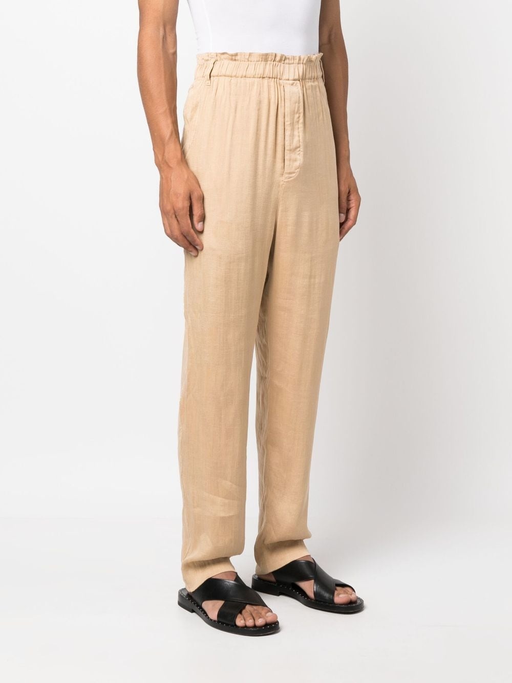 straight-leg silk-blend trousers - 3