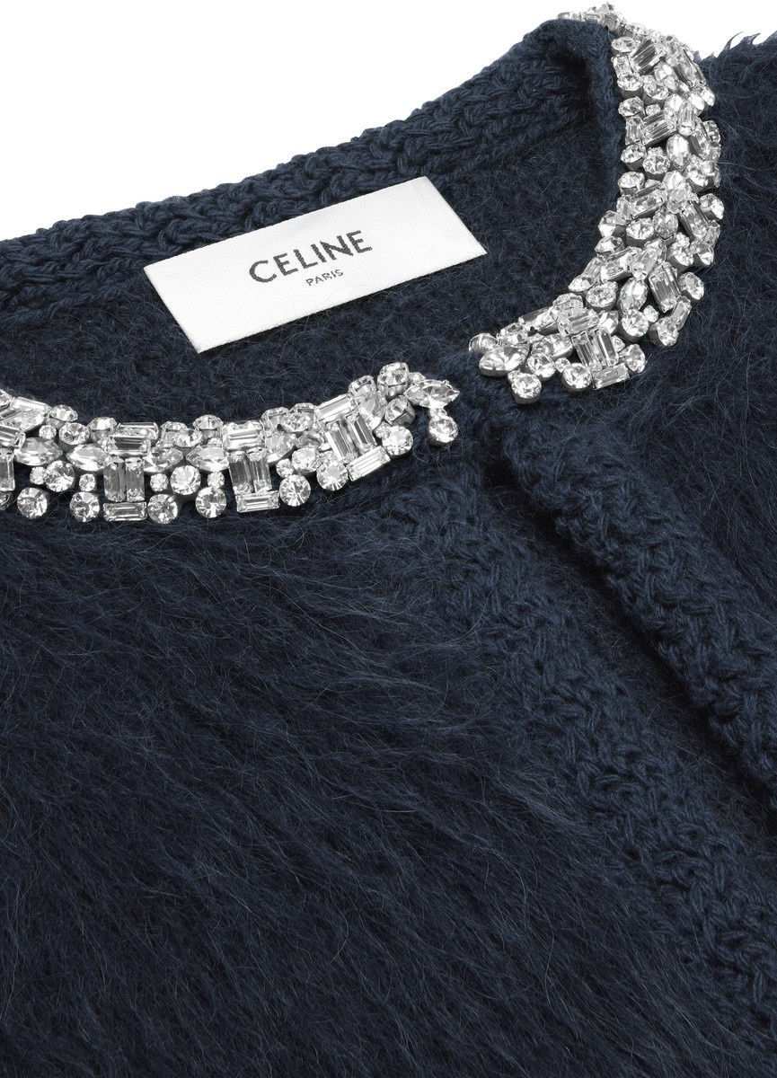 Embroidered cardigan in brushed mohair - 3