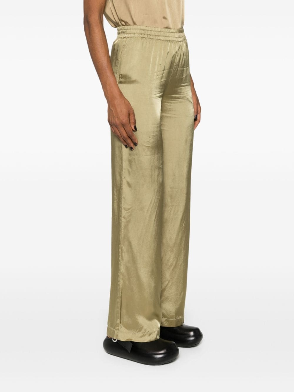 satin straight-leg trousers - 3