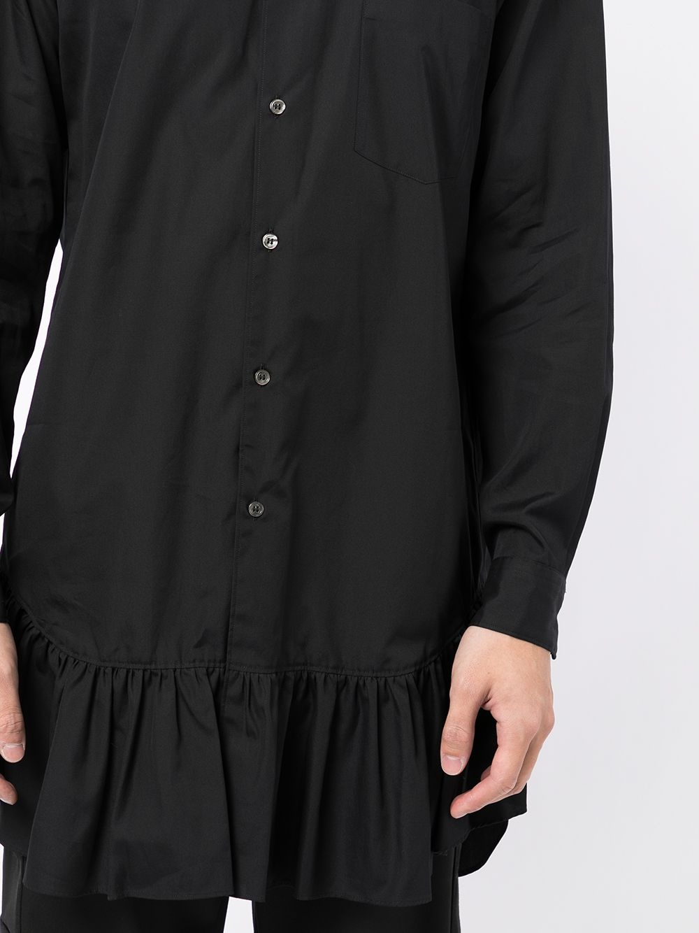 flared-hem button-up shirt - 5