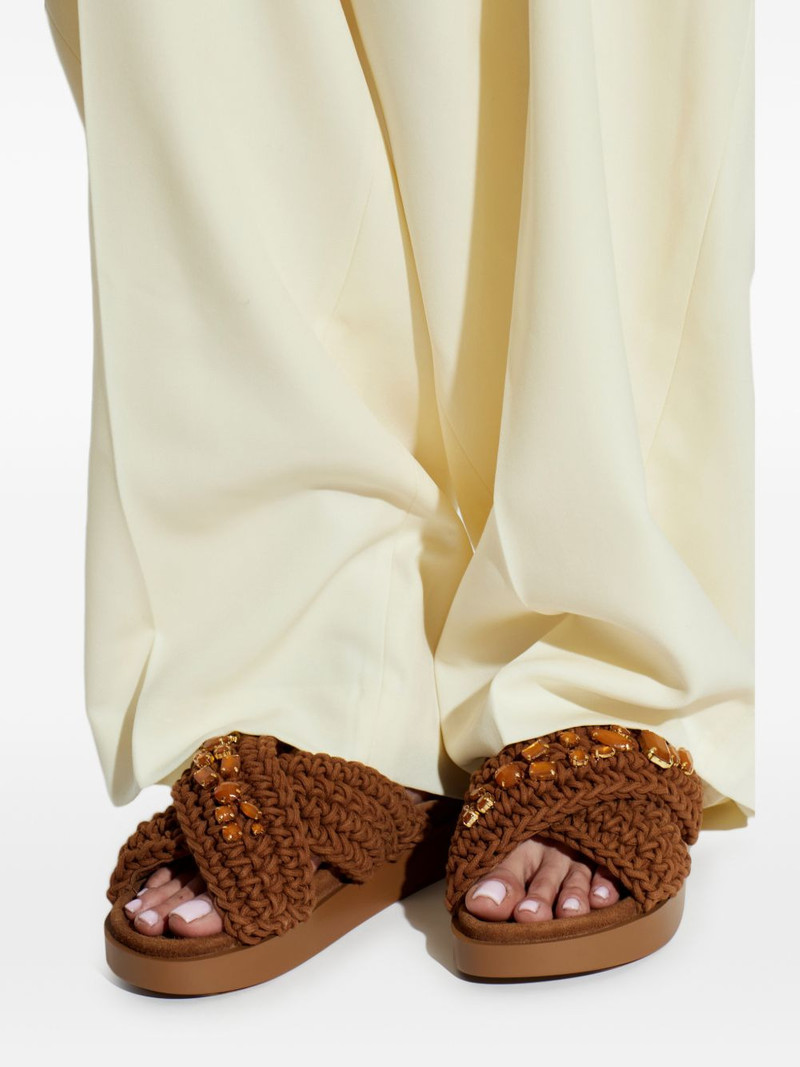 jewel-embellished flat sandals 4