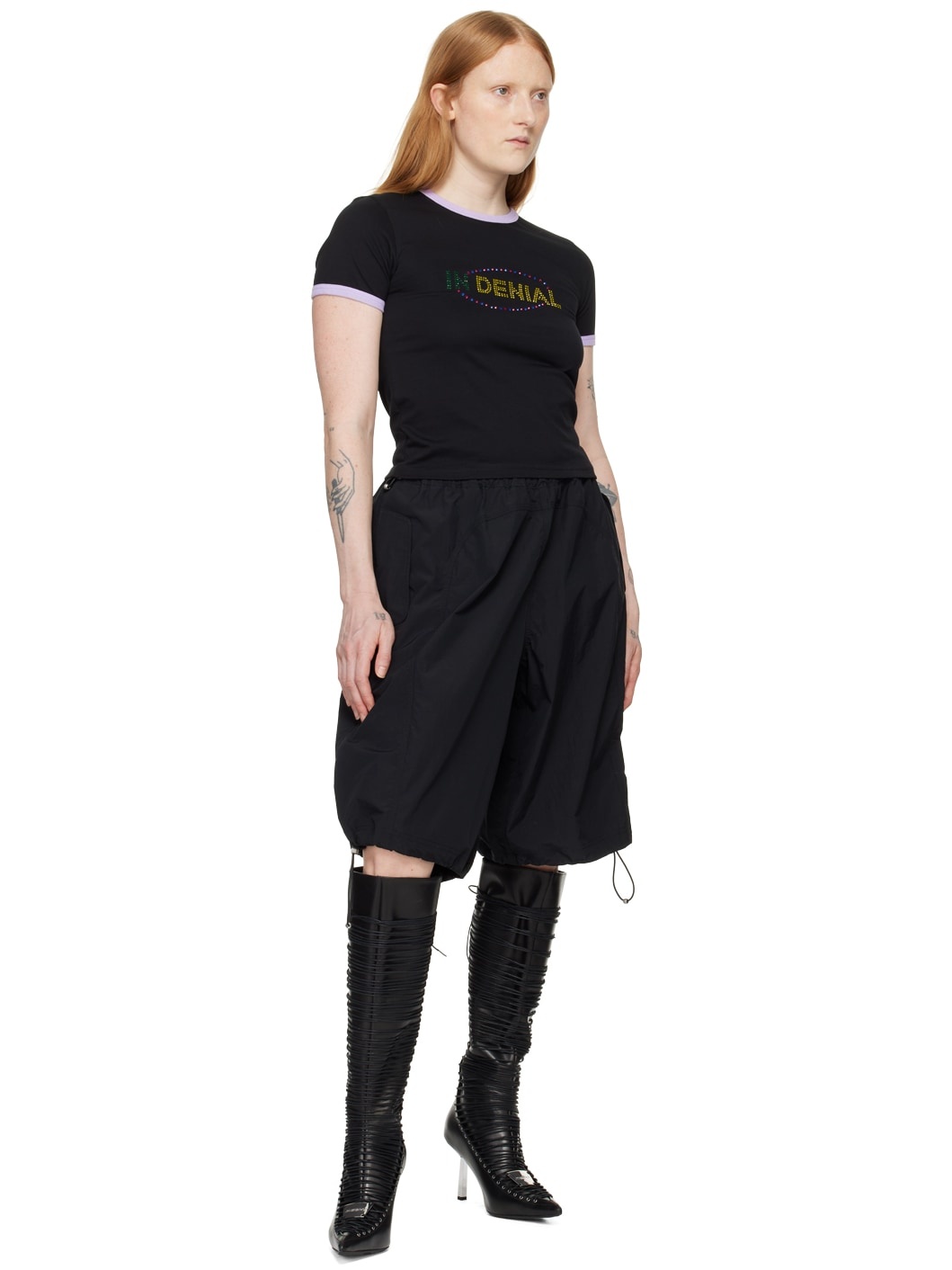 Black Drawstring Shorts - 4