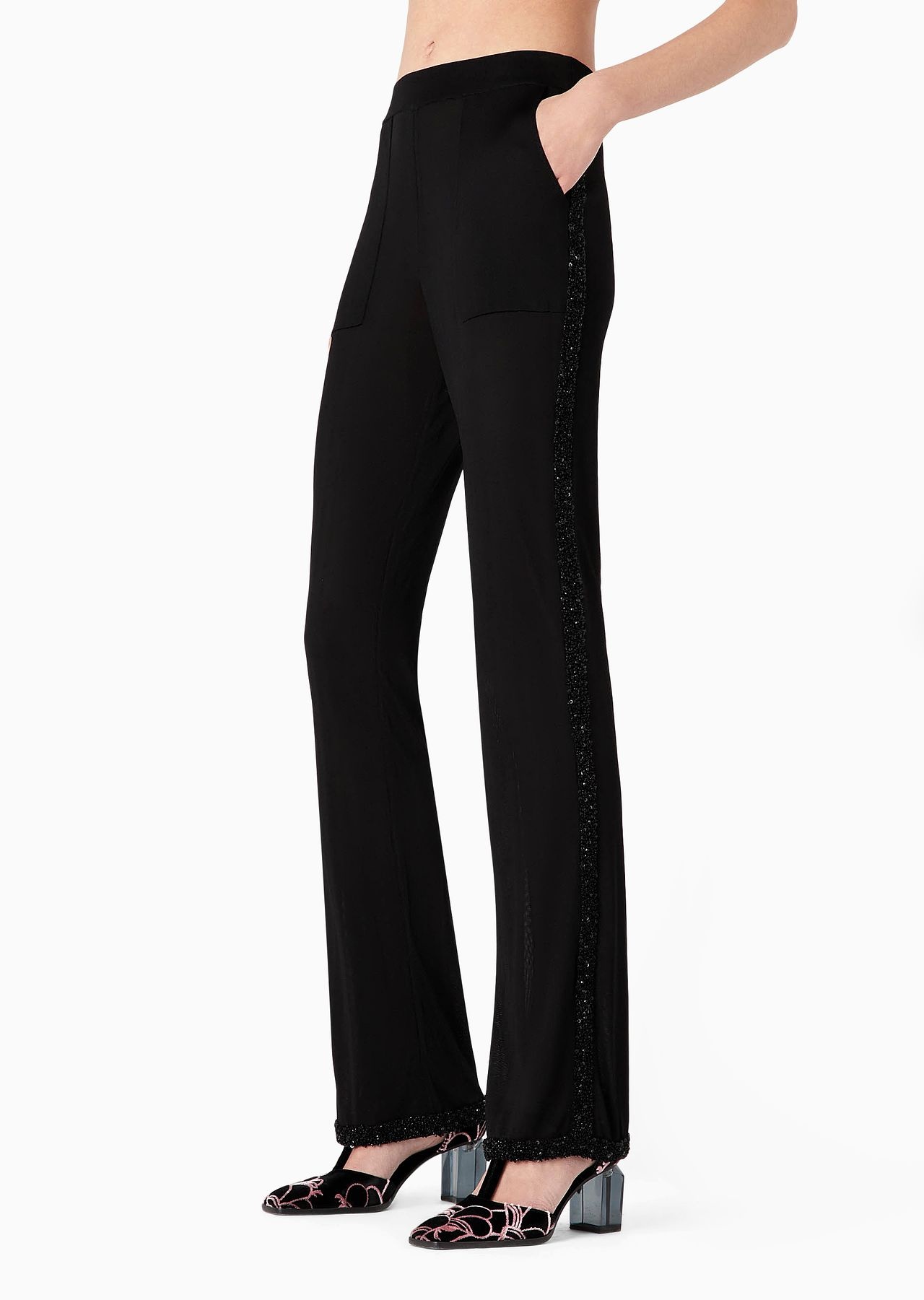 Viscose trousers with embroidery - 2