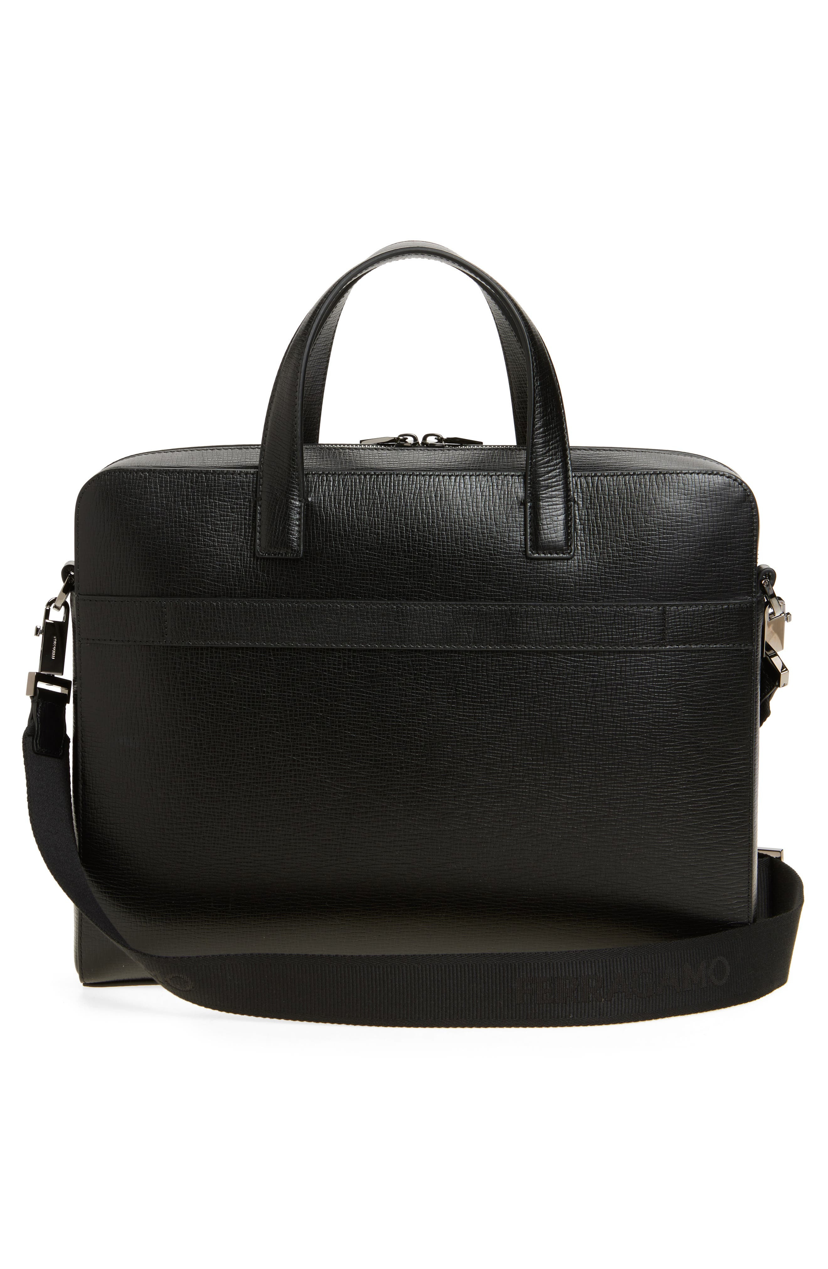 FERRAGAMO Trading Gancio Leather Briefcase in Nero at Nordstrom - 3
