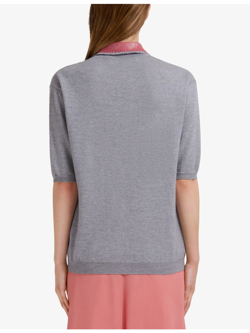 Short-Sleeved Velvet-Collar Wool Polo Shirt - 4