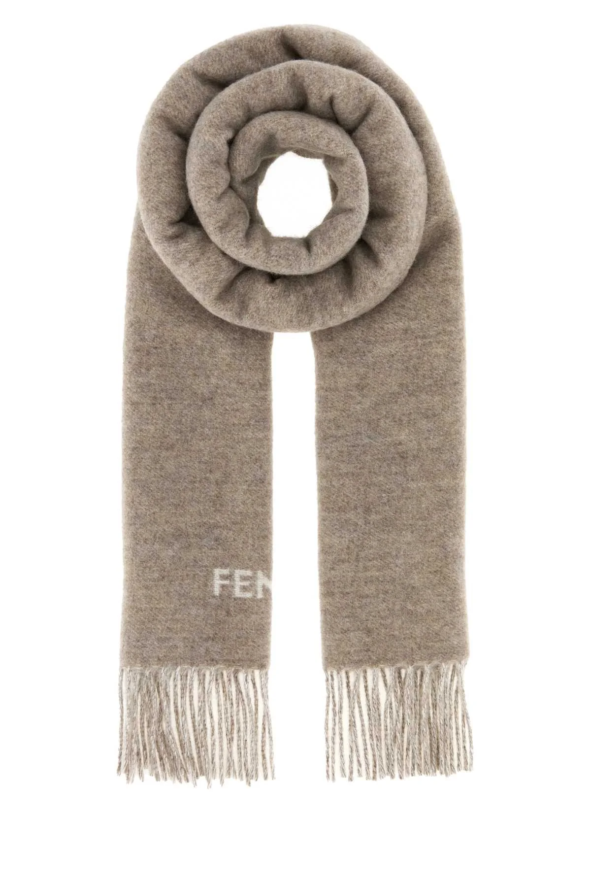 Fendi Men Dove Grey Cashmere Scarf - 1
