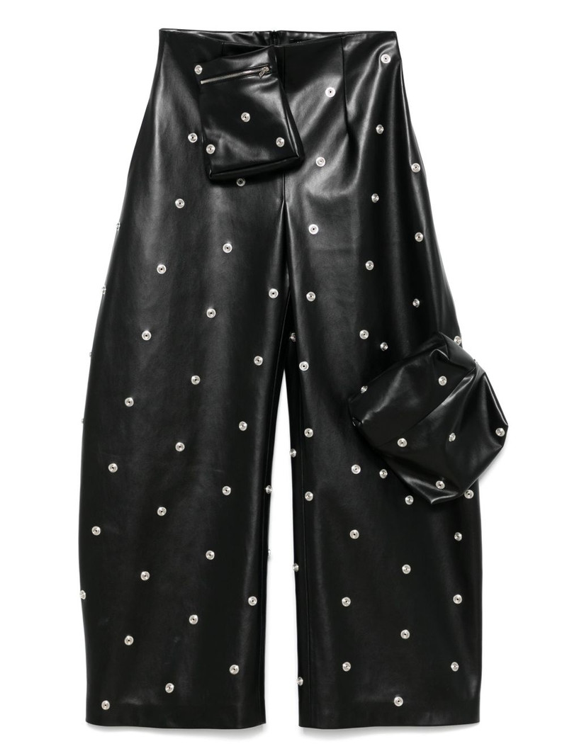 stud faxu-leather trousers 1