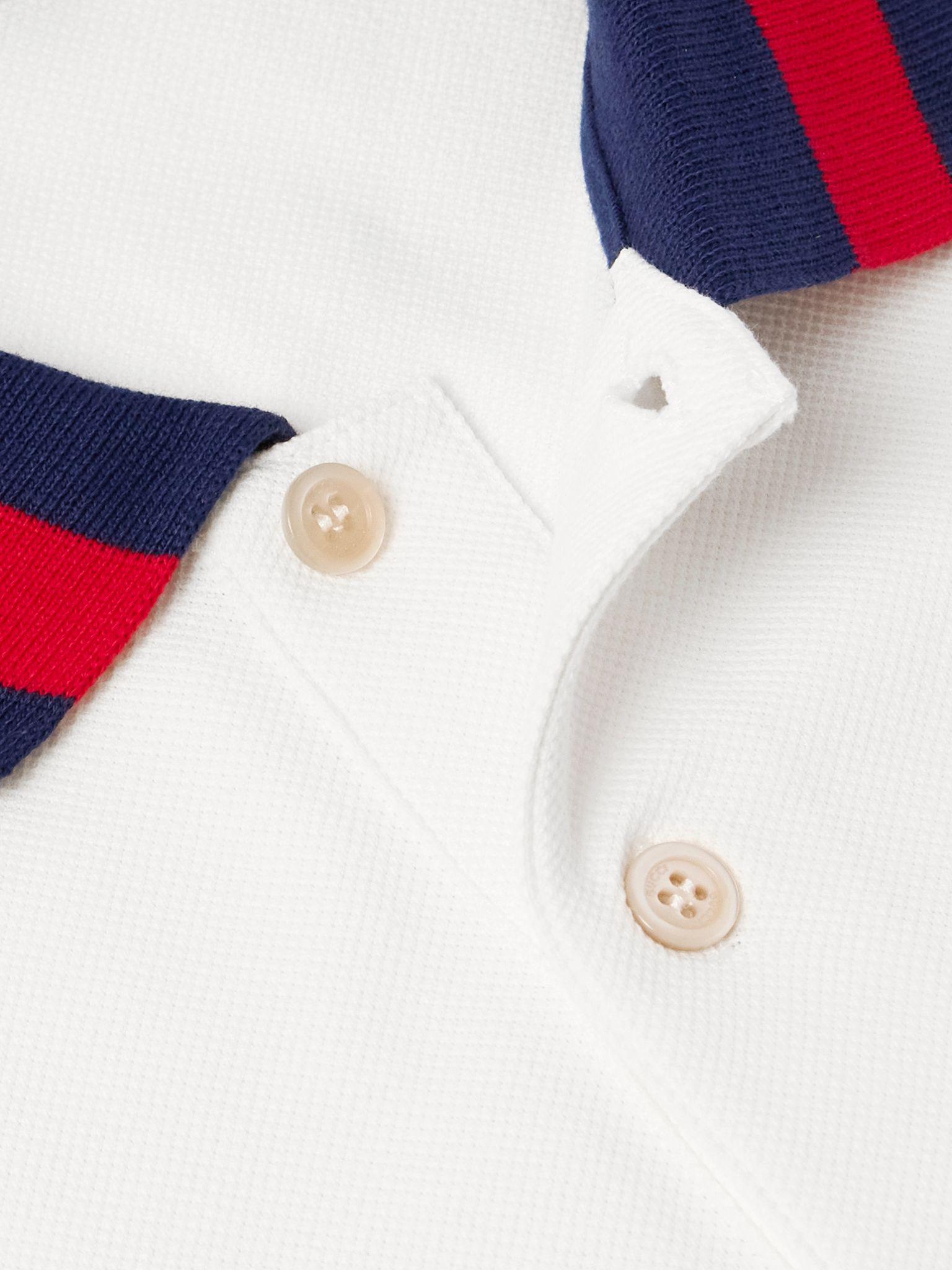 Logo-Embroidered Cotton-Blend Piqué Polo Shirt White - 5
