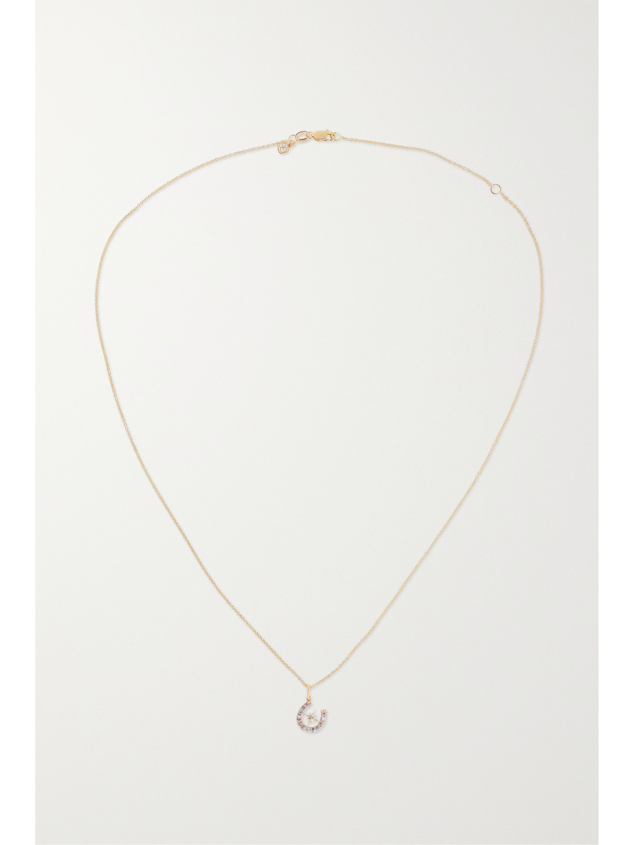 Starburst Horseshoe 14-karat Gold Diamond Necklace - 4