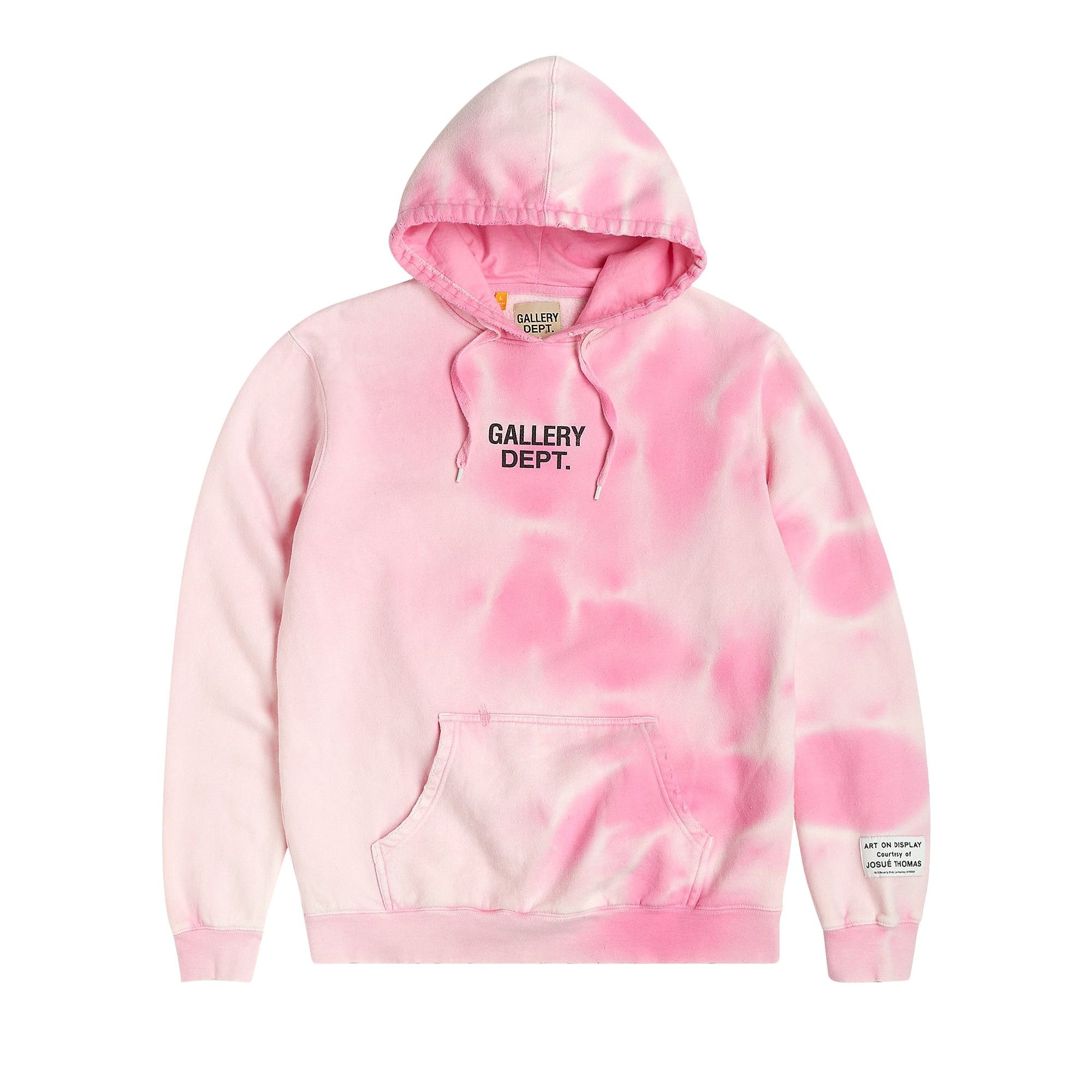 Gallery Dept. Sunfaded Centered Logo Hoodie 'Pink' - 1