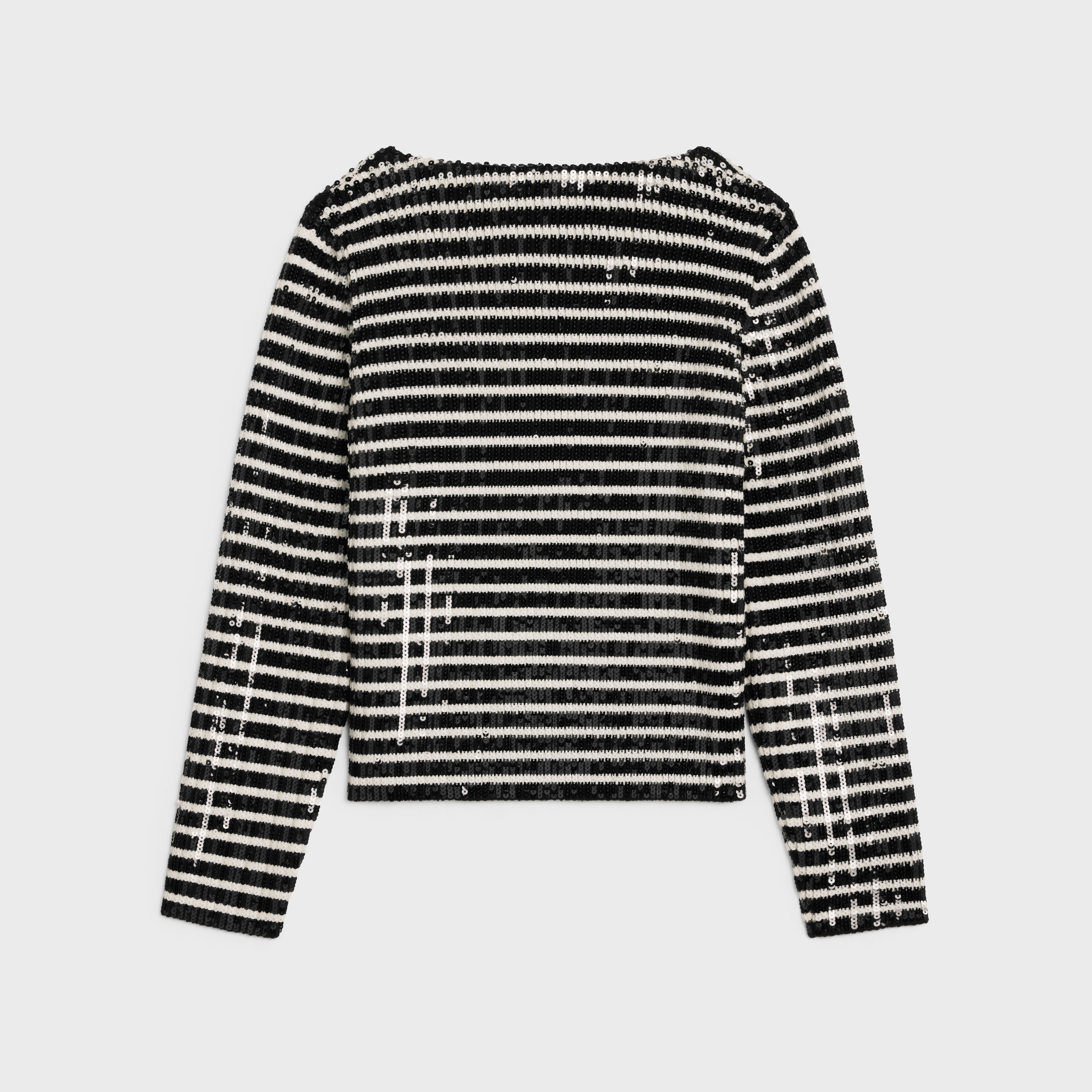 embroidered boat neck marinière sweater in wool - 1