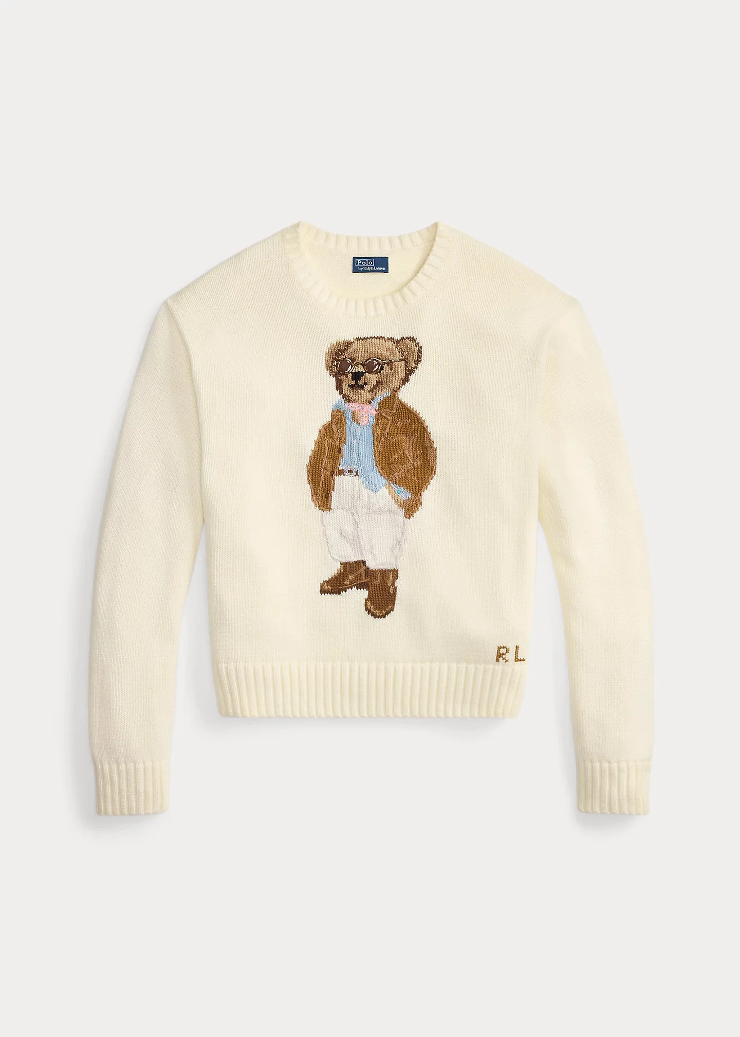Polo Bear Cotton Crewneck Sweater - 1
