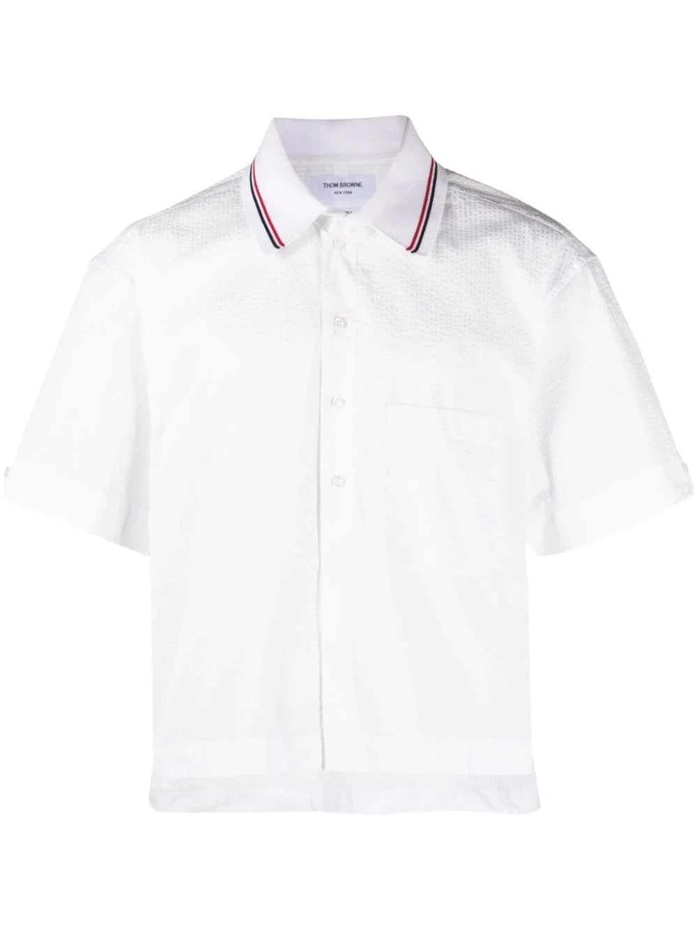 Short-Sleeve Seersucker Cotton Shirt - 1