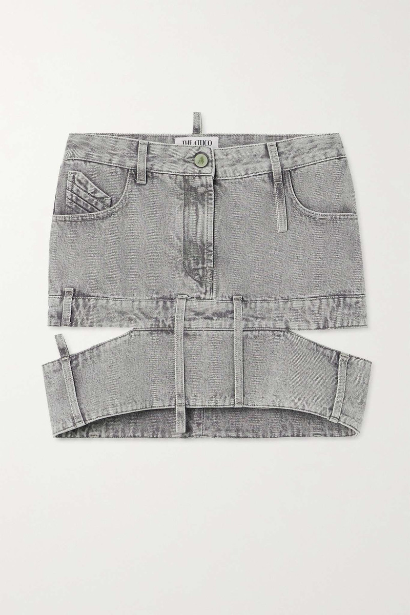 Cutout denim mini skirt - 1
