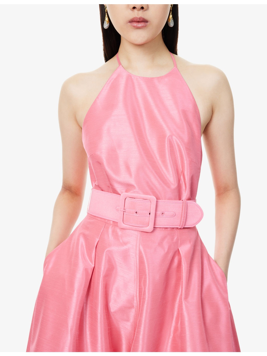 Maple Halterneck Woven Midi Dress - 5