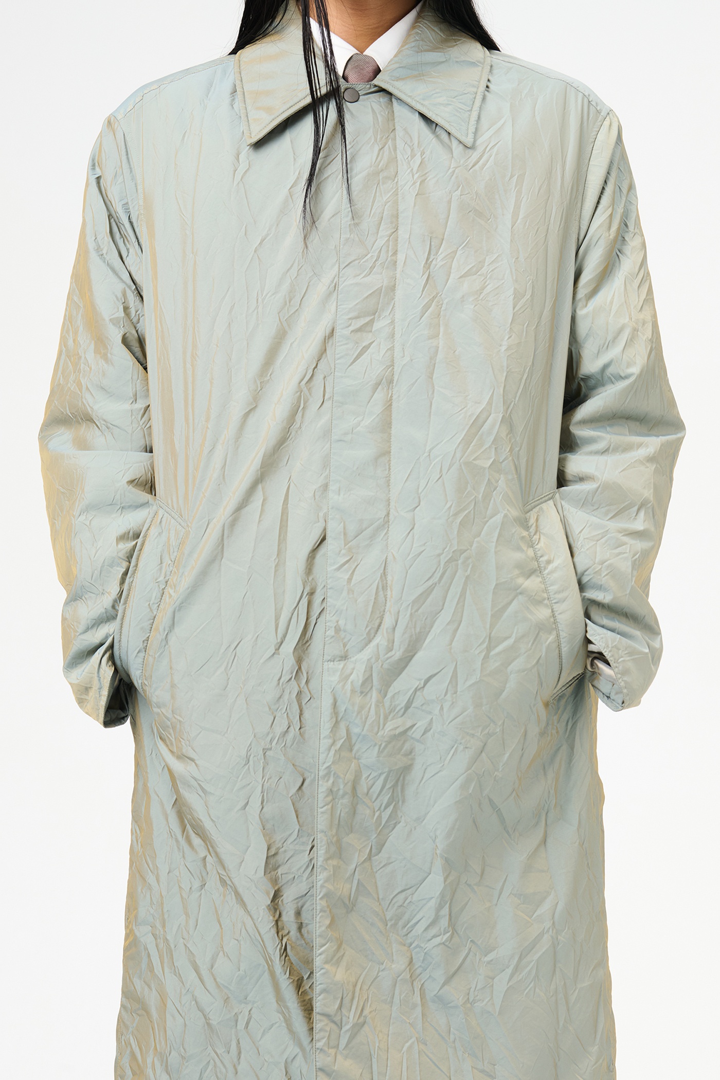 Blithe Coat Shining Olive Crinkle Solaro - 4
