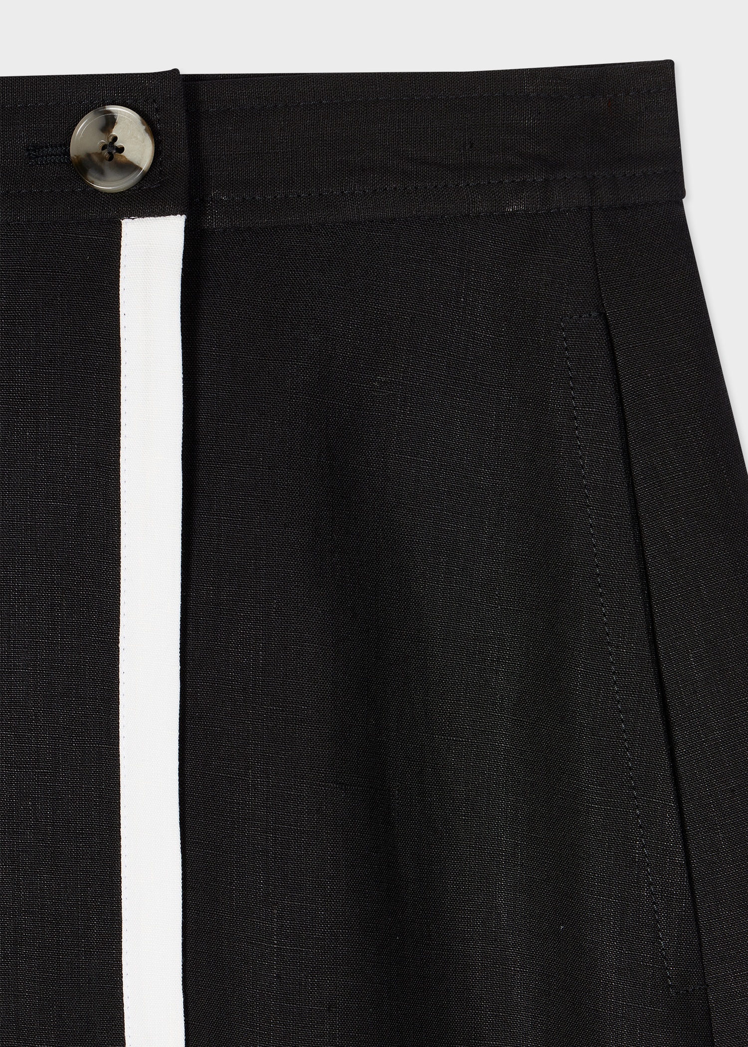 Women's Black Linen Wrap Skirt - 2