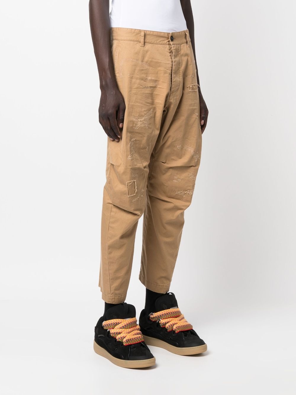 distressed tapered trousers - 3
