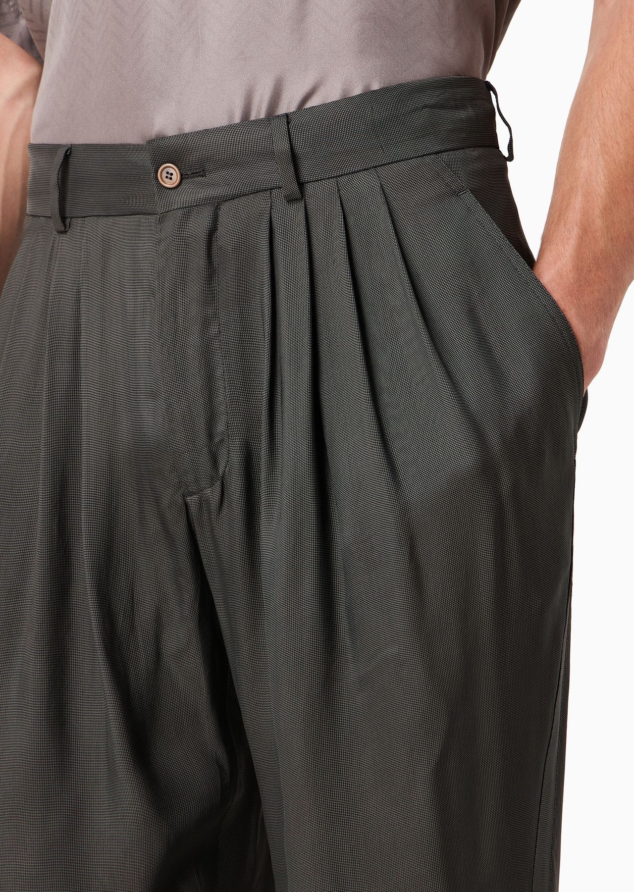 Jacquard viscose darted trousers - 5