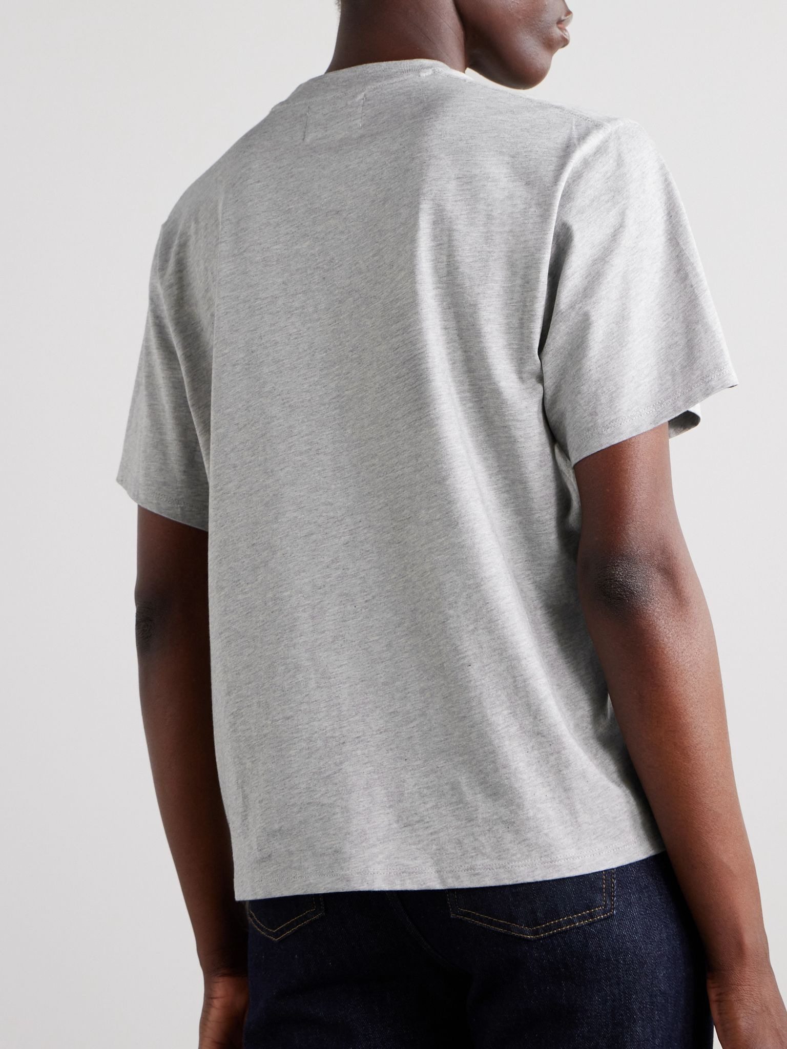 Telanto organic Supima cotton-jersey T-Shirt Light gray - 4