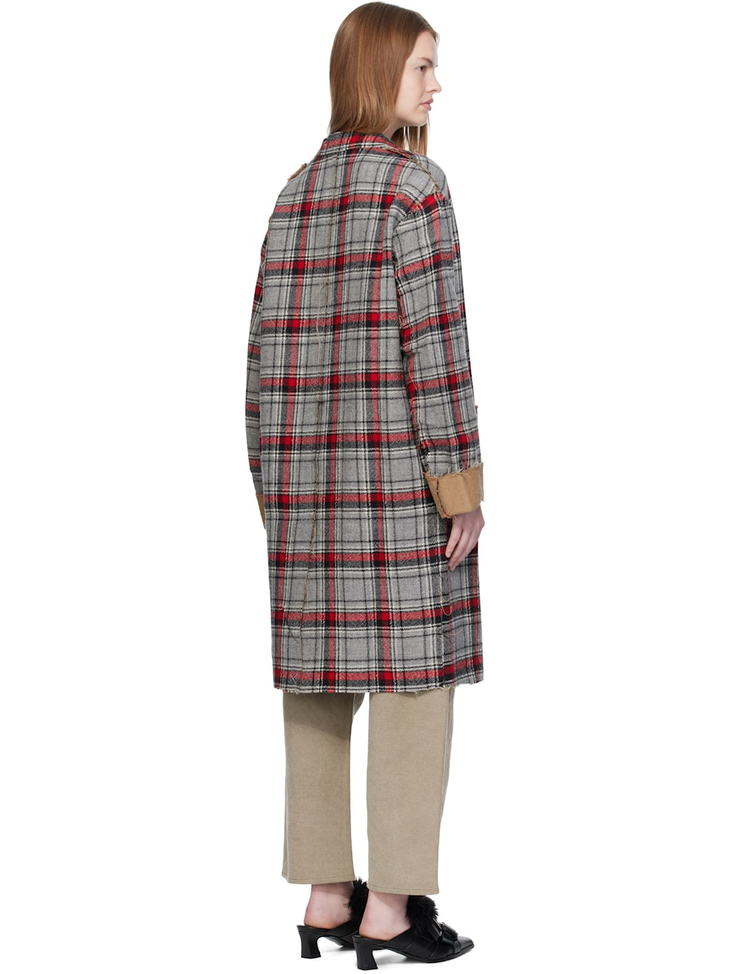 Red & Gray Raw Cut Reversible Coat - 3