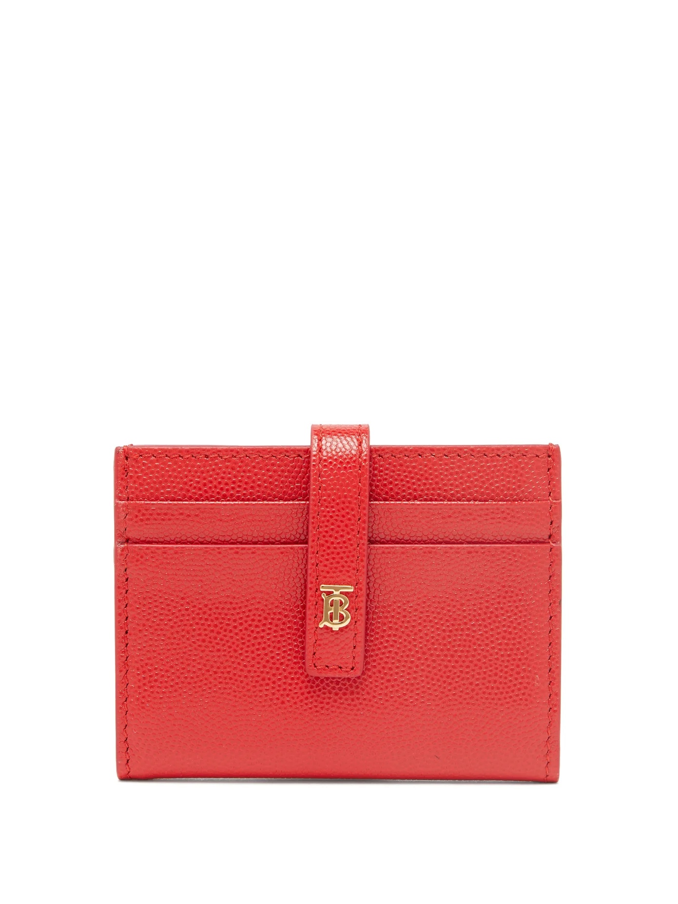 Sage TB-monogram grained-leather cardholder - 1