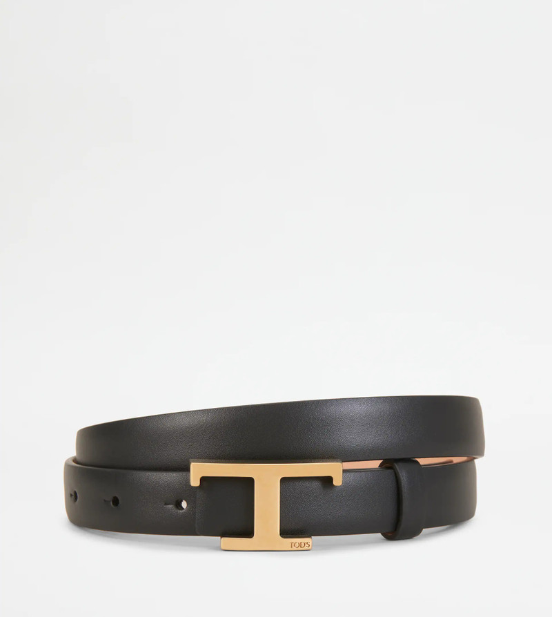 REVERSIBLE LEATHER BELT - BLACK 1