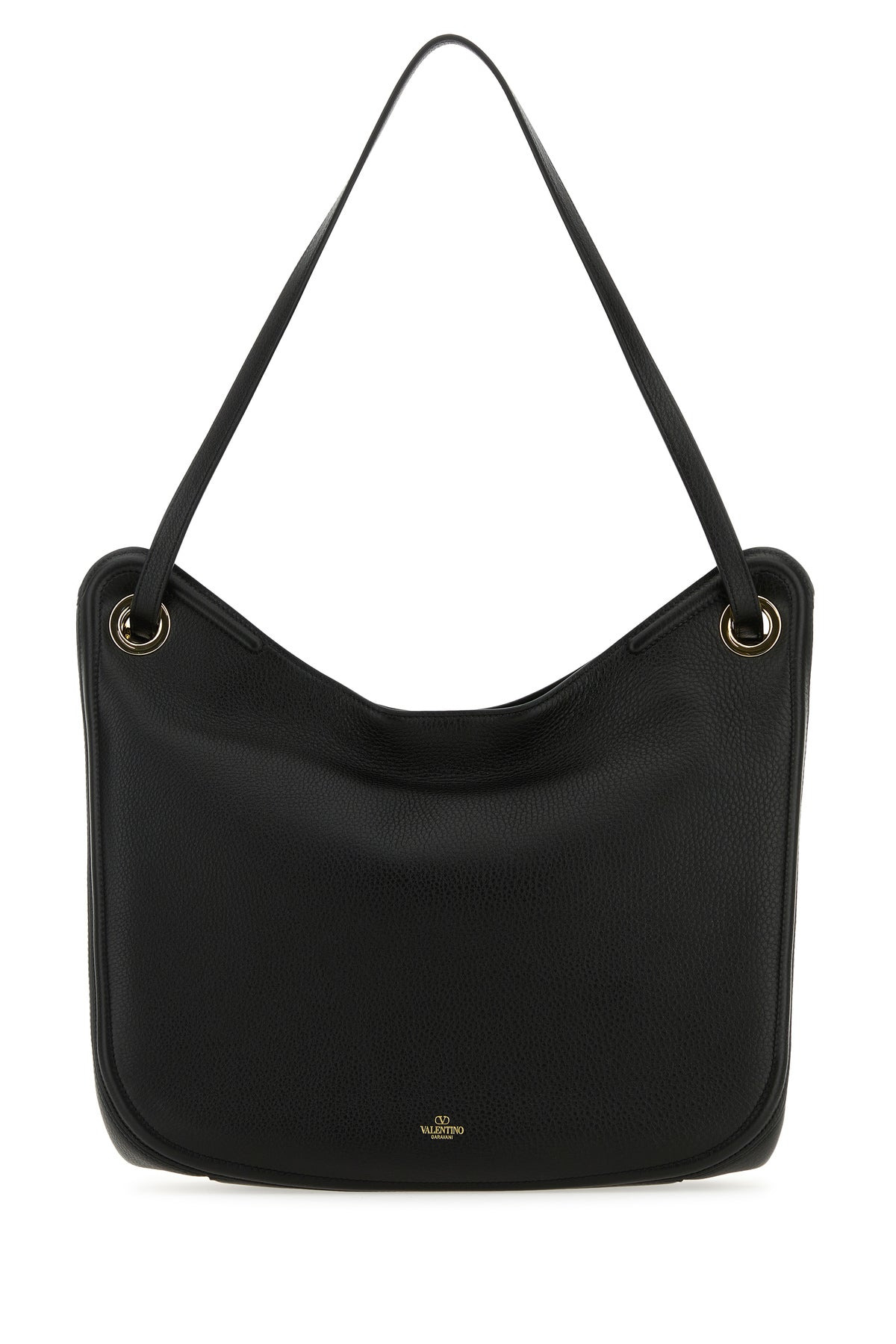 Black leather VLogo Moon shopping bag - 3