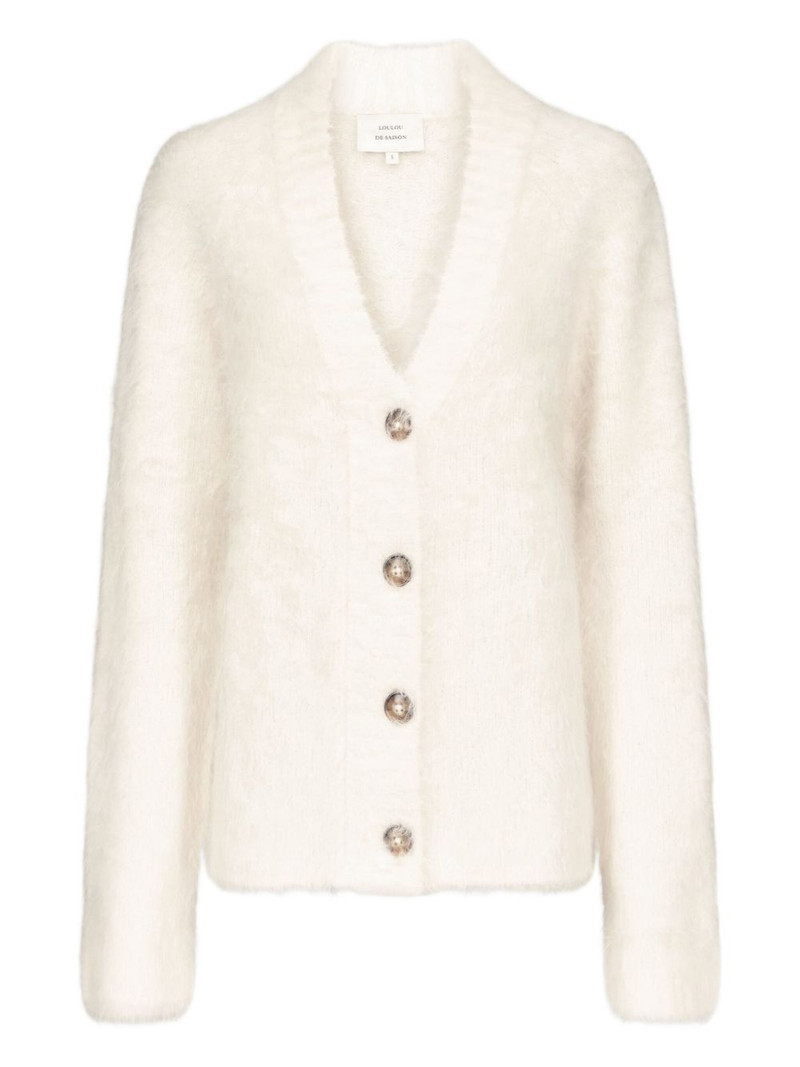 LYNN hairy V-neck cardigan 1